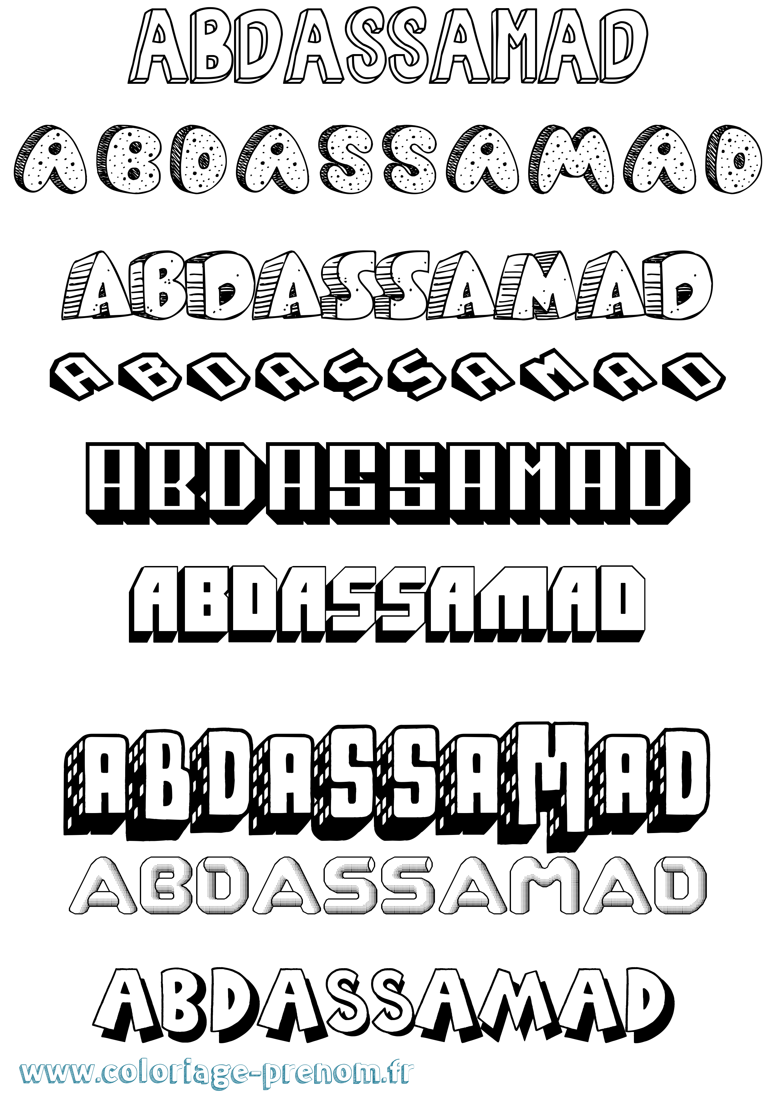 Coloriage Abdassamad Effet 3D Coloriage prénom Abdassamad Effet 3D