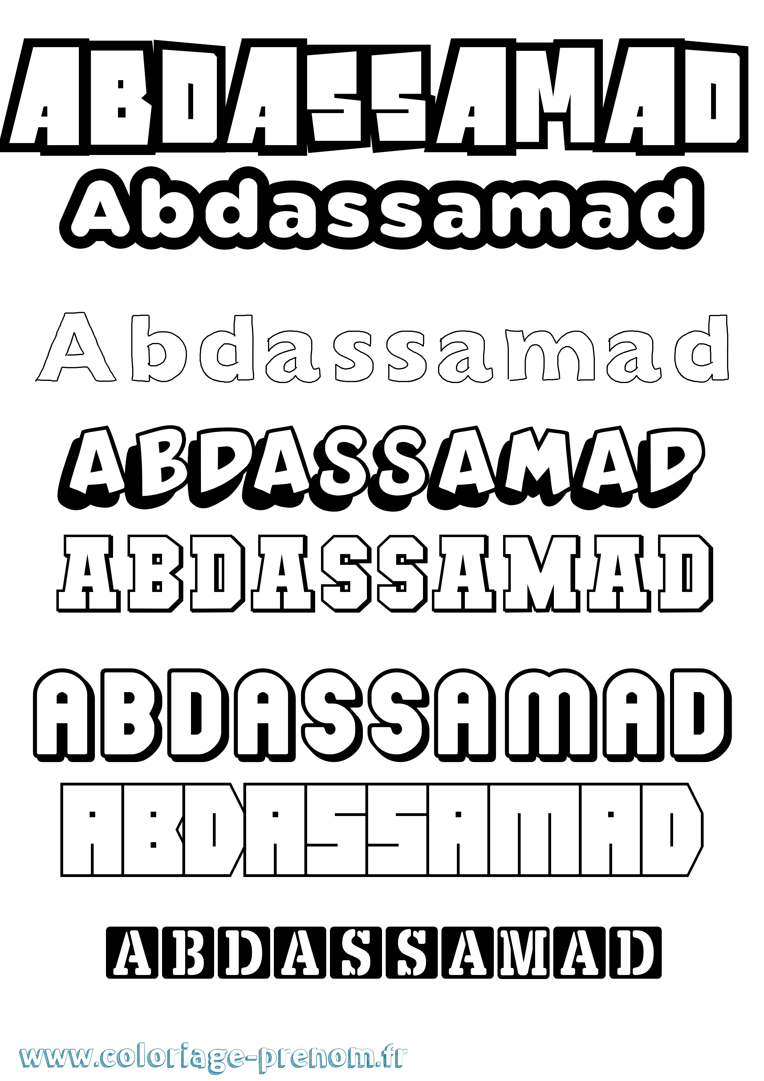 Coloriage Abdassamad Simple Coloriage prénom Abdassamad Simple