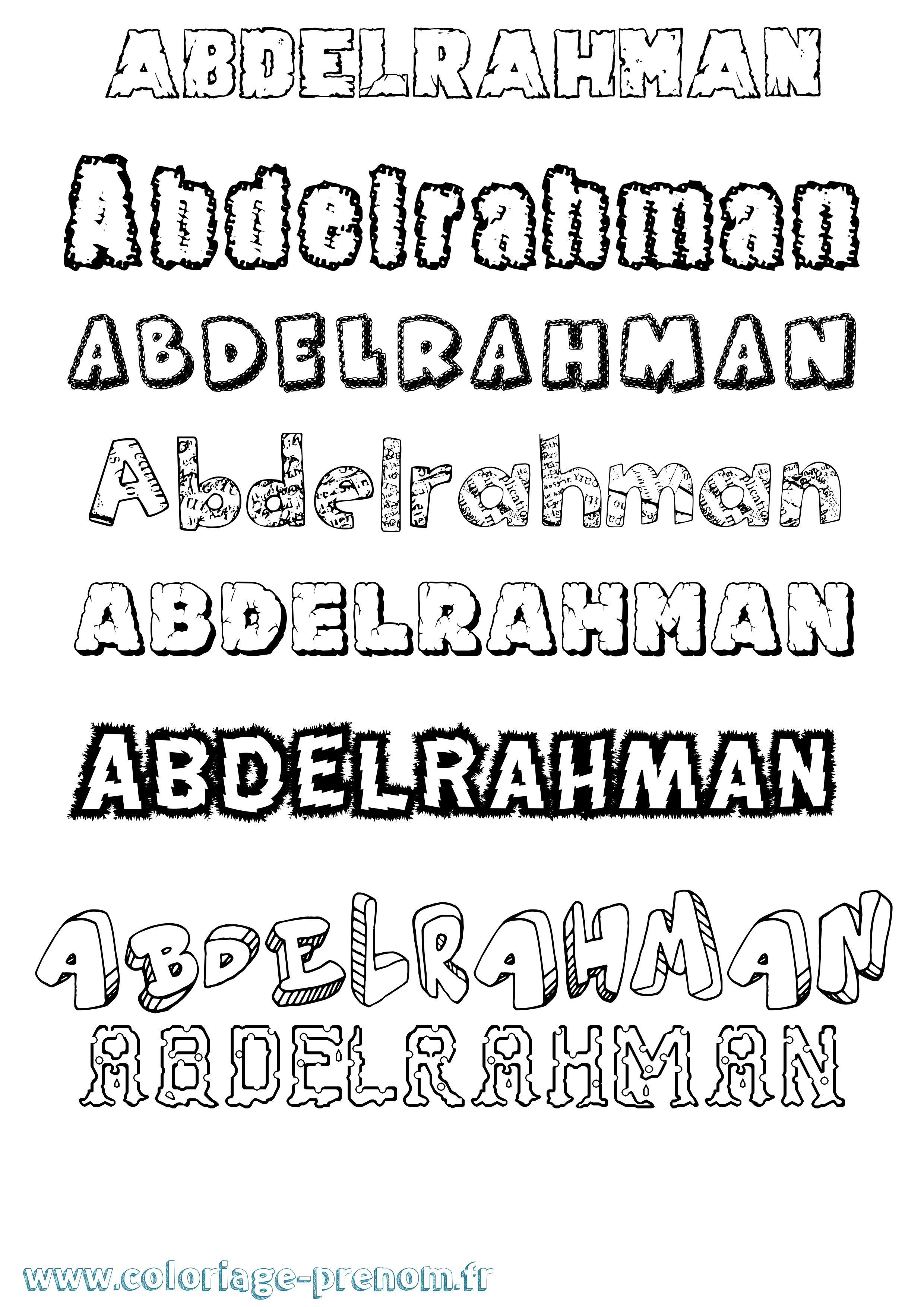 Coloriage Abdelrahman Destructuré Coloriage prénom Abdelrahman Destructuré