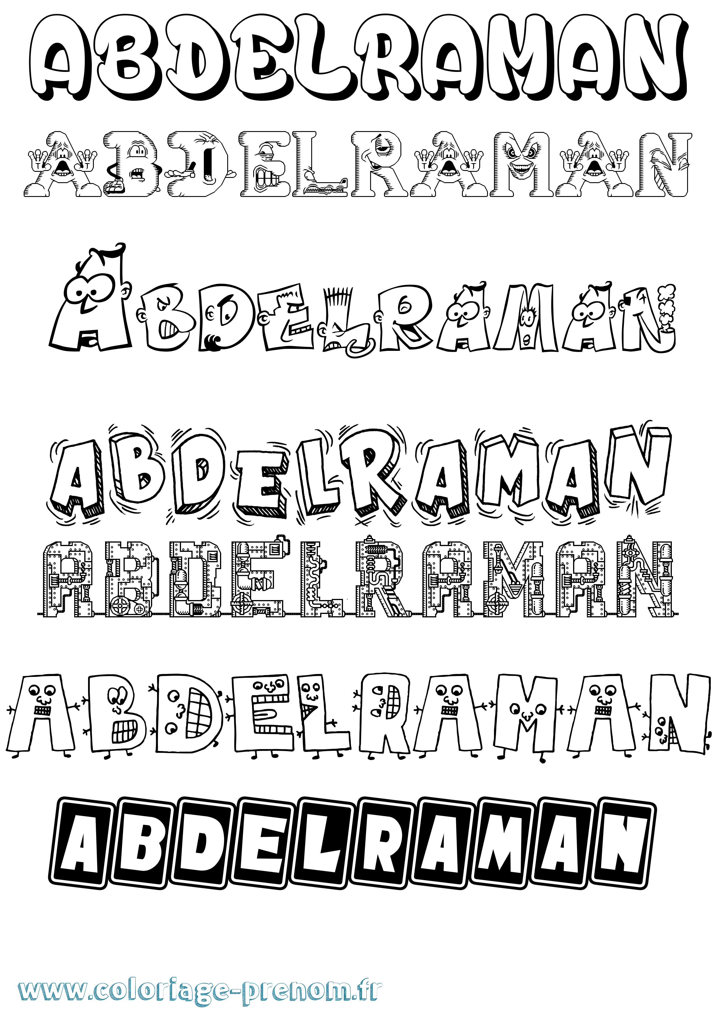 Coloriage Abdelraman Fun Coloriage prénom Abdelraman Fun
