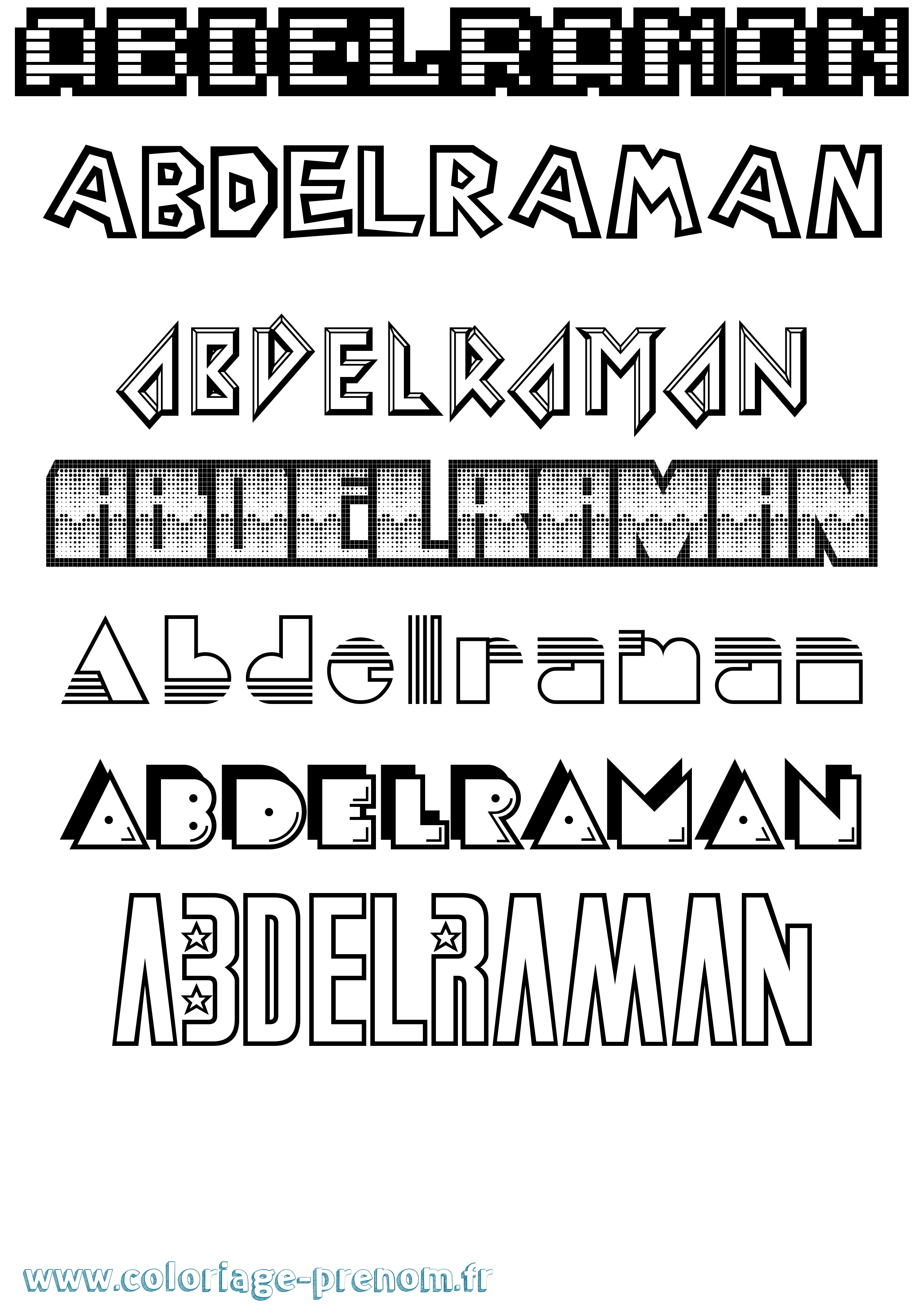 Coloriage Abdelraman Jeux Vidéos Coloriage prénom Abdelraman Jeux Vidéos