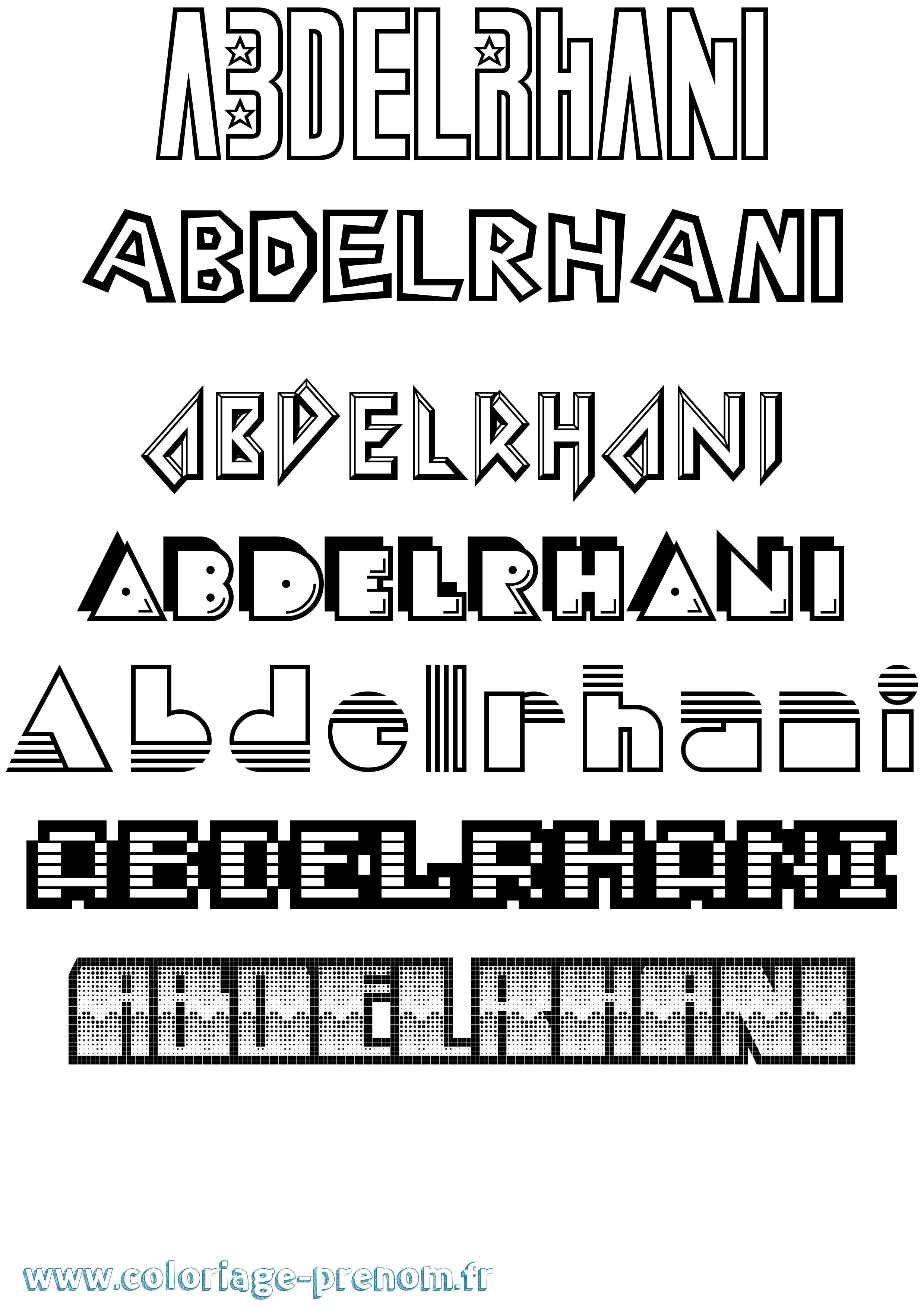 Coloriage Abdelrhani Jeux Vidéos Coloriage prénom Abdelrhani Jeux Vidéos