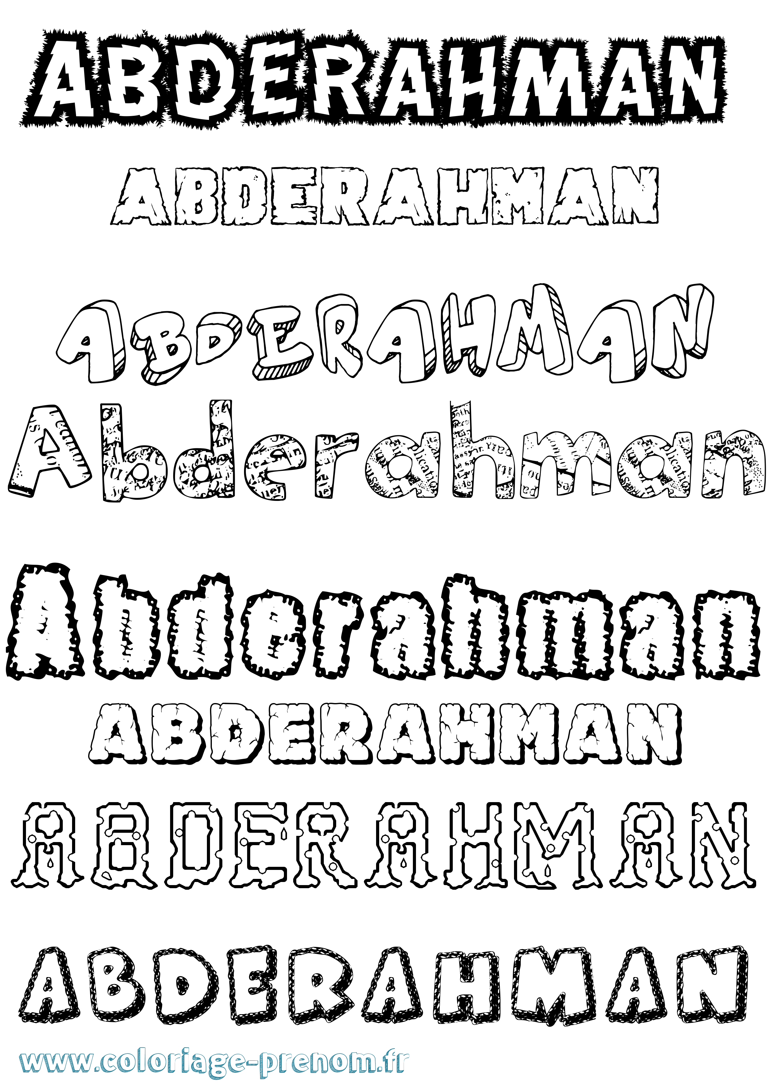 Coloriage Abderahman Destructuré Coloriage prénom Abderahman Destructuré