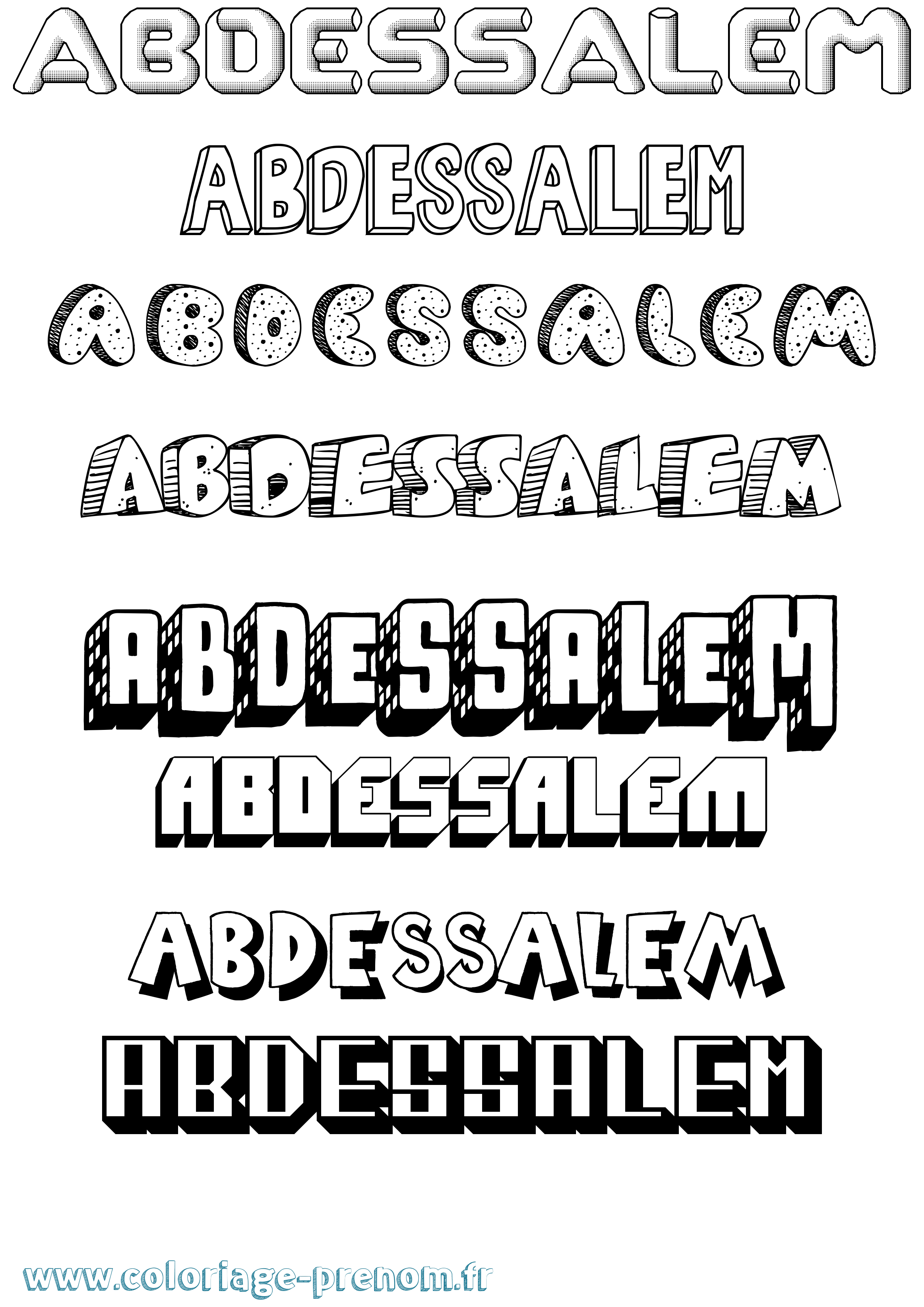 Coloriage Abdessalem Effet 3D Coloriage prénom Abdessalem Effet 3D