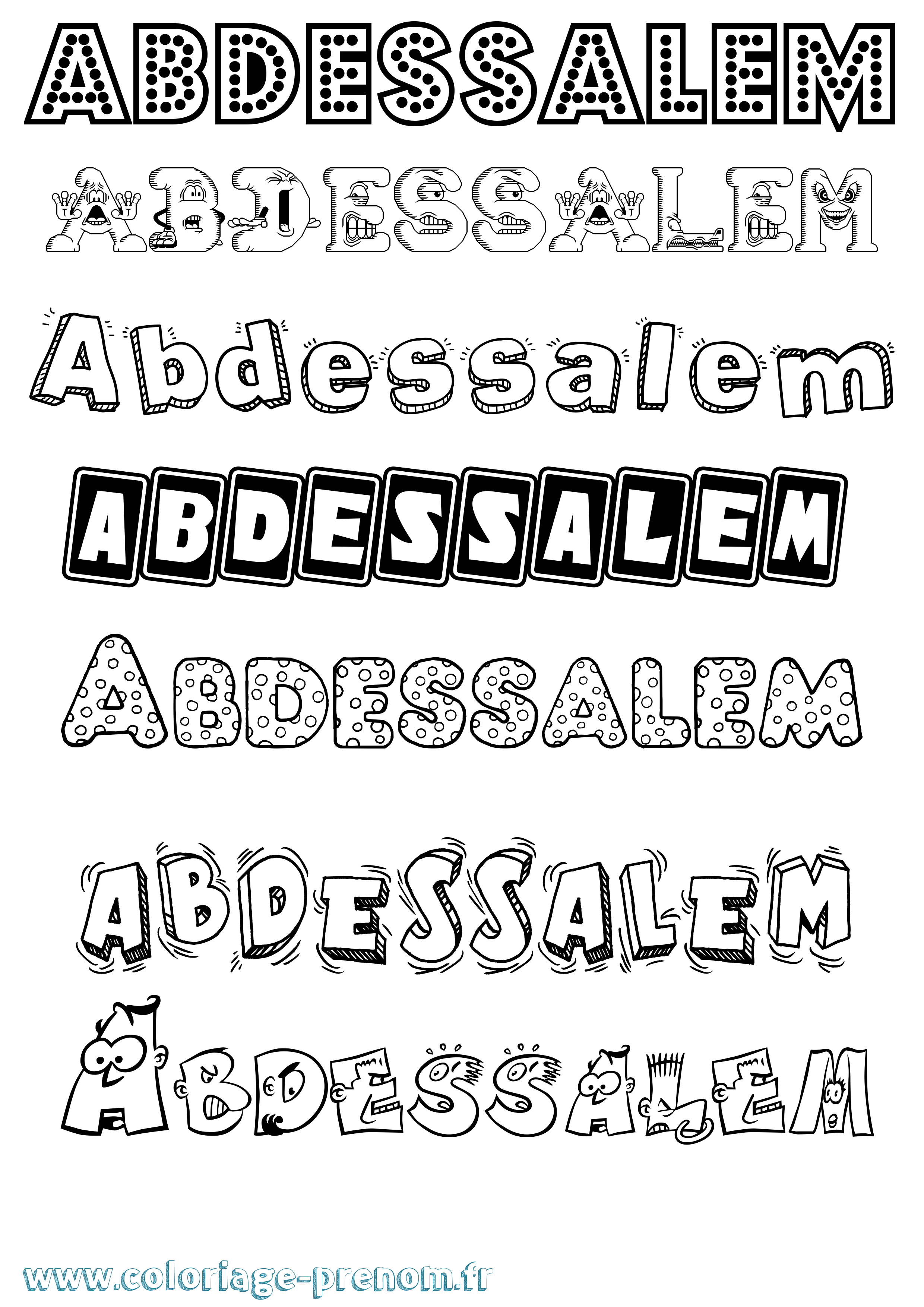 Coloriage Abdessalem Fun Coloriage prénom Abdessalem Fun