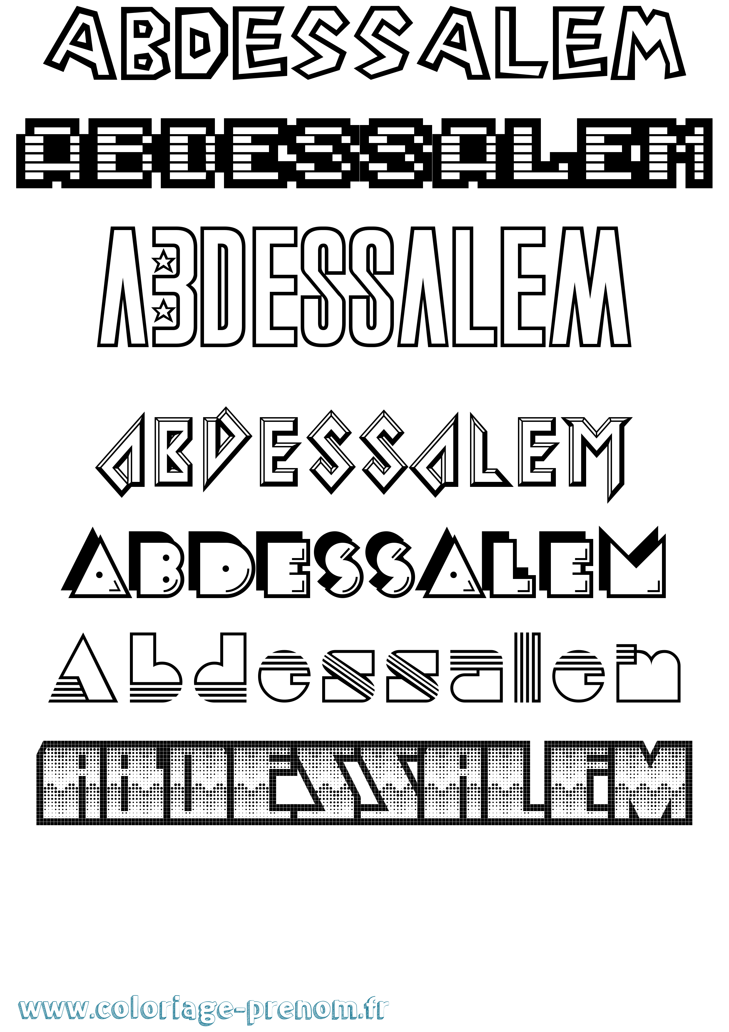 Coloriage Abdessalem Jeux Vidéos Coloriage prénom Abdessalem Jeux Vidéos