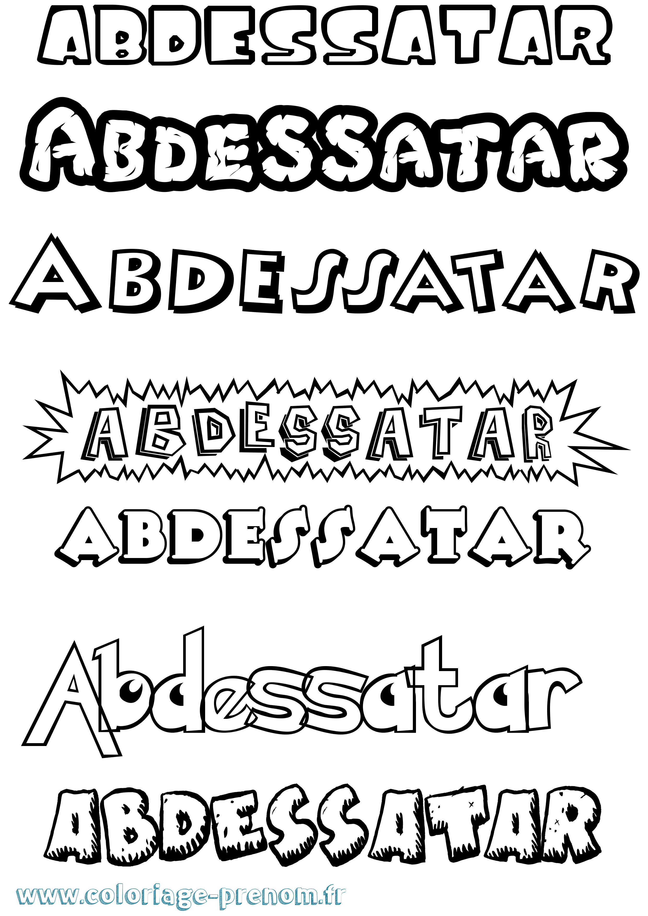 Coloriage Abdessatar Dessin Animé Coloriage prénom Abdessatar Dessin Animé