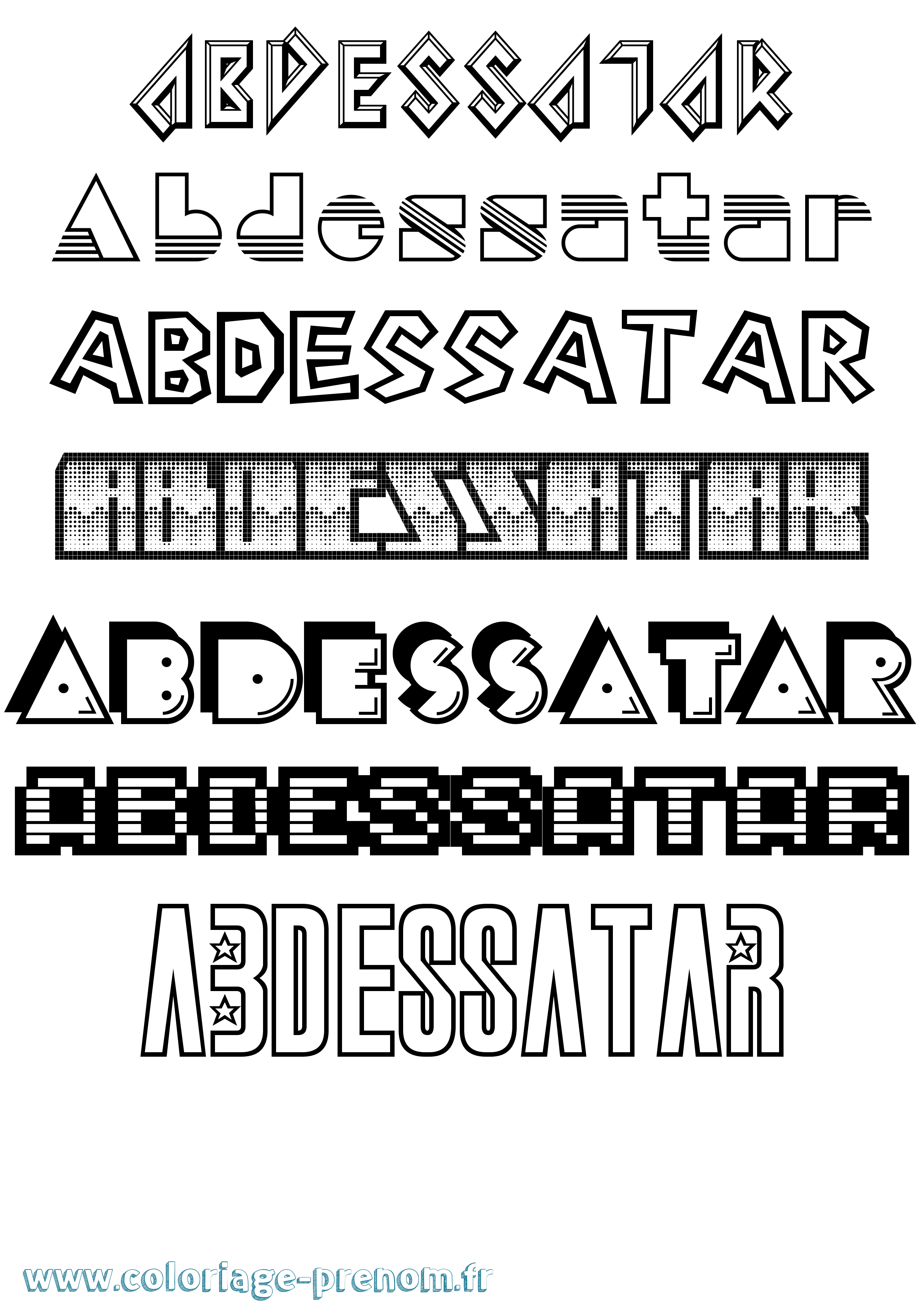 Coloriage Abdessatar Jeux Vidéos Coloriage prénom Abdessatar Jeux Vidéos