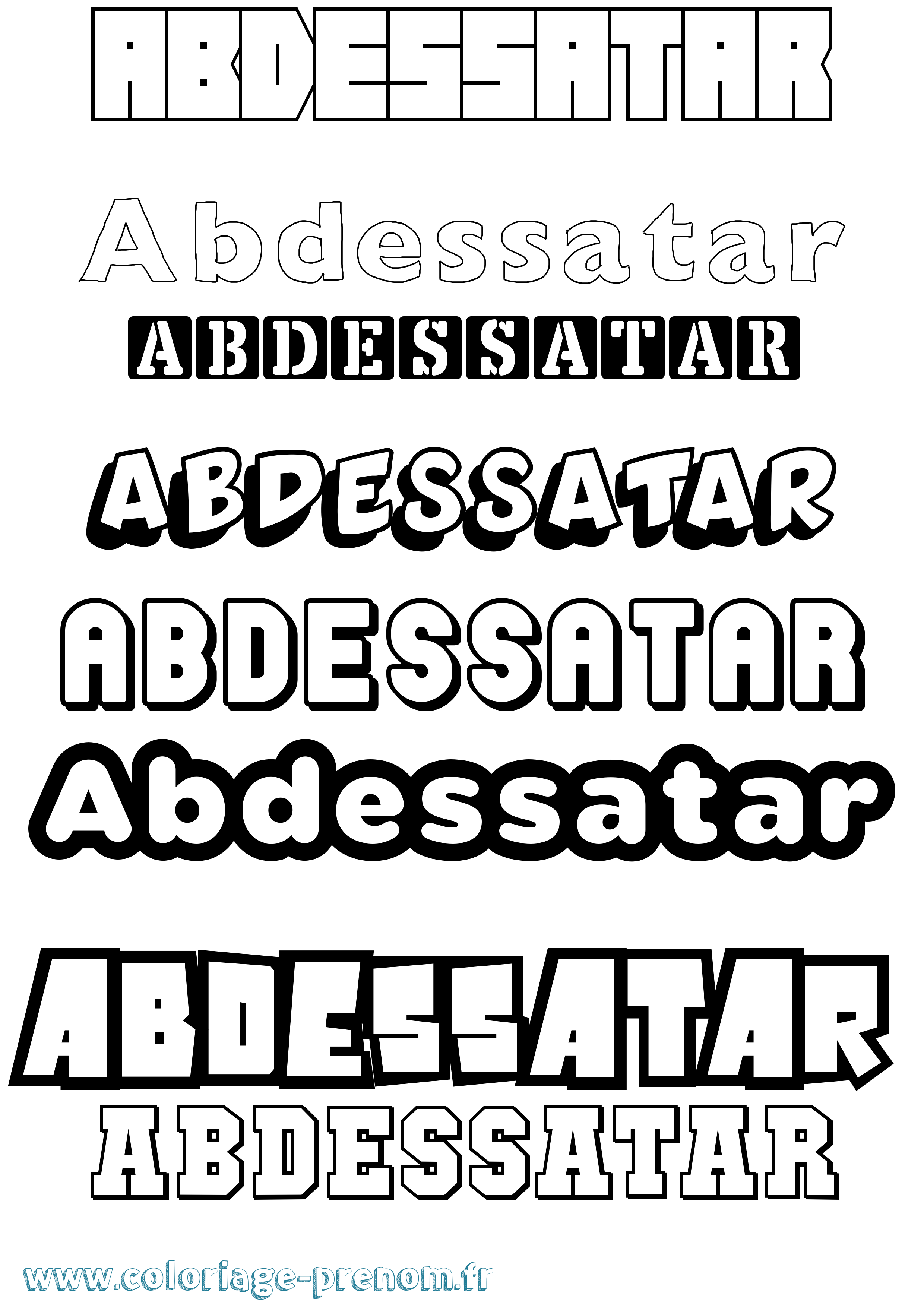Coloriage Abdessatar Simple Coloriage prénom Abdessatar Simple