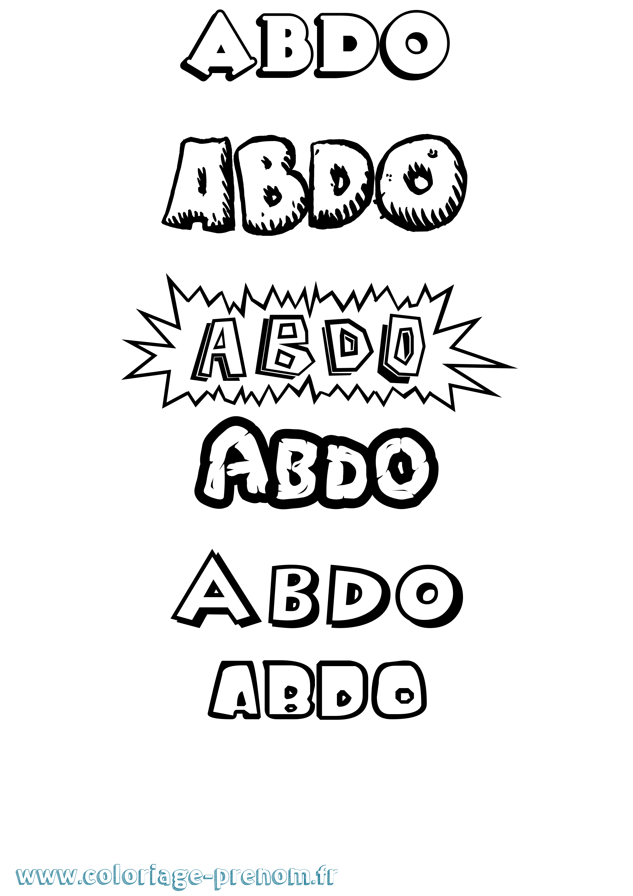 Coloriage Abdo Dessin Animé Coloriage prénom Abdo Dessin Animé