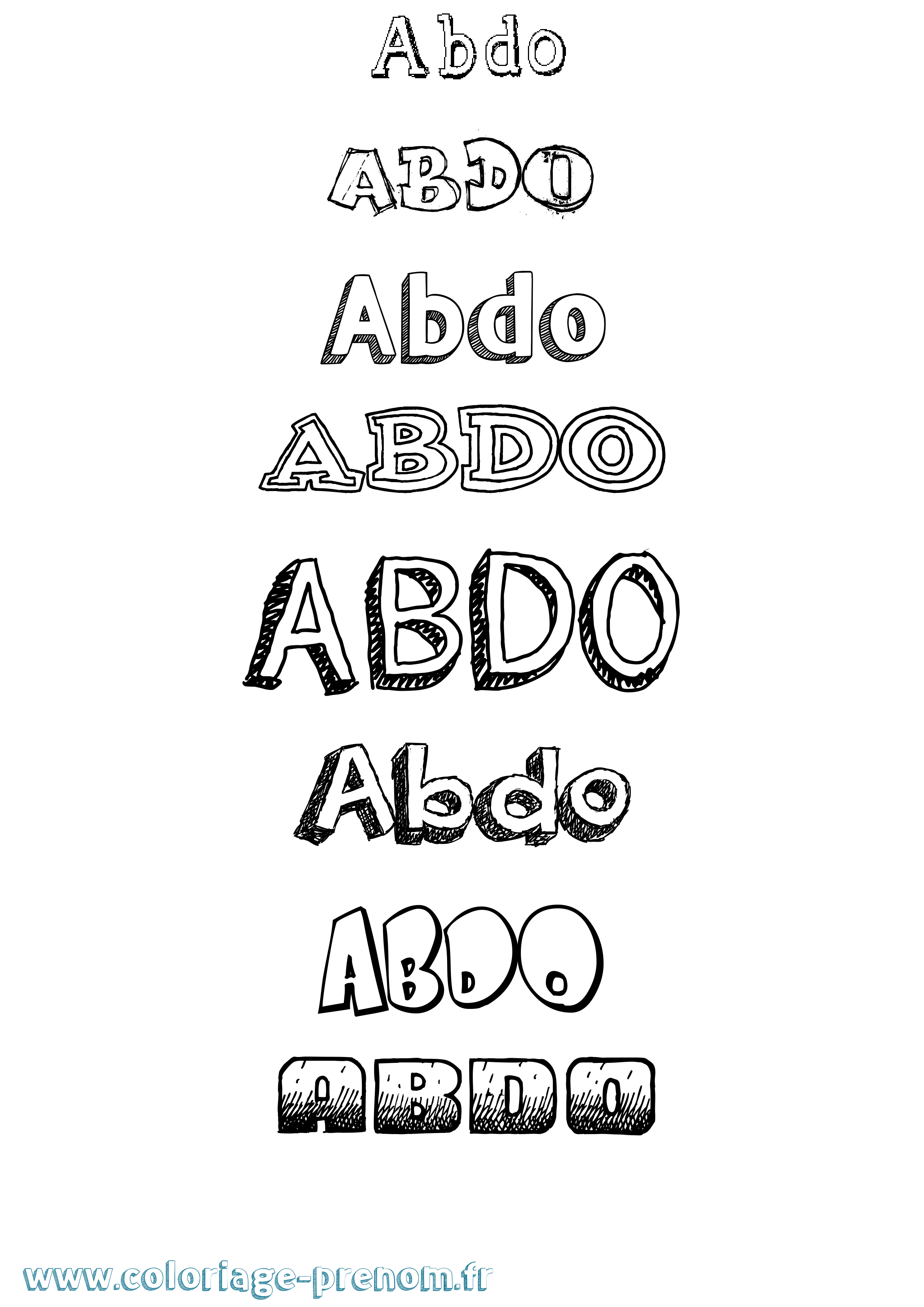 Coloriage Abdo Dessiné Coloriage prénom Abdo Dessiné