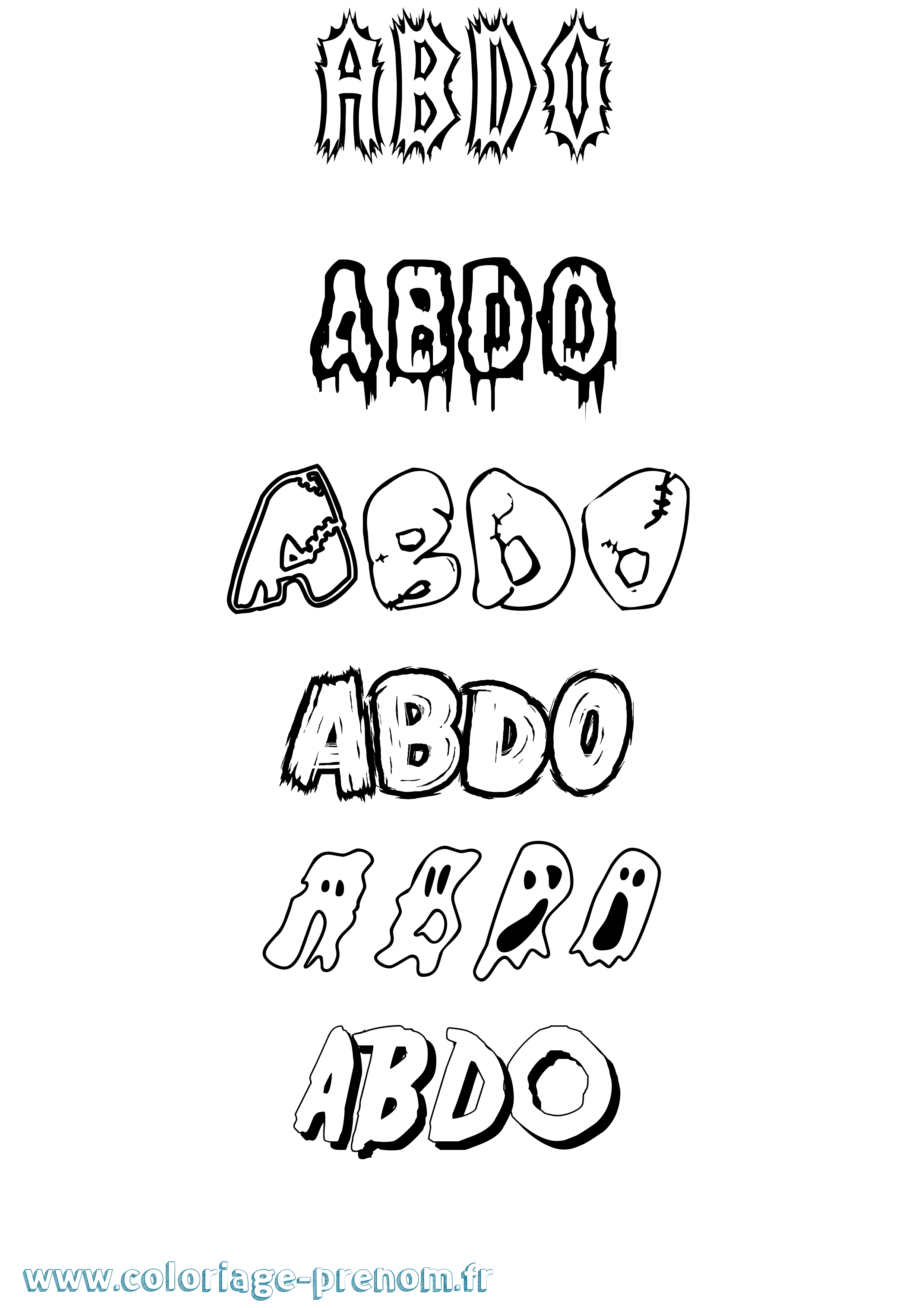 Coloriage Abdo Frisson Coloriage prénom Abdo Frisson