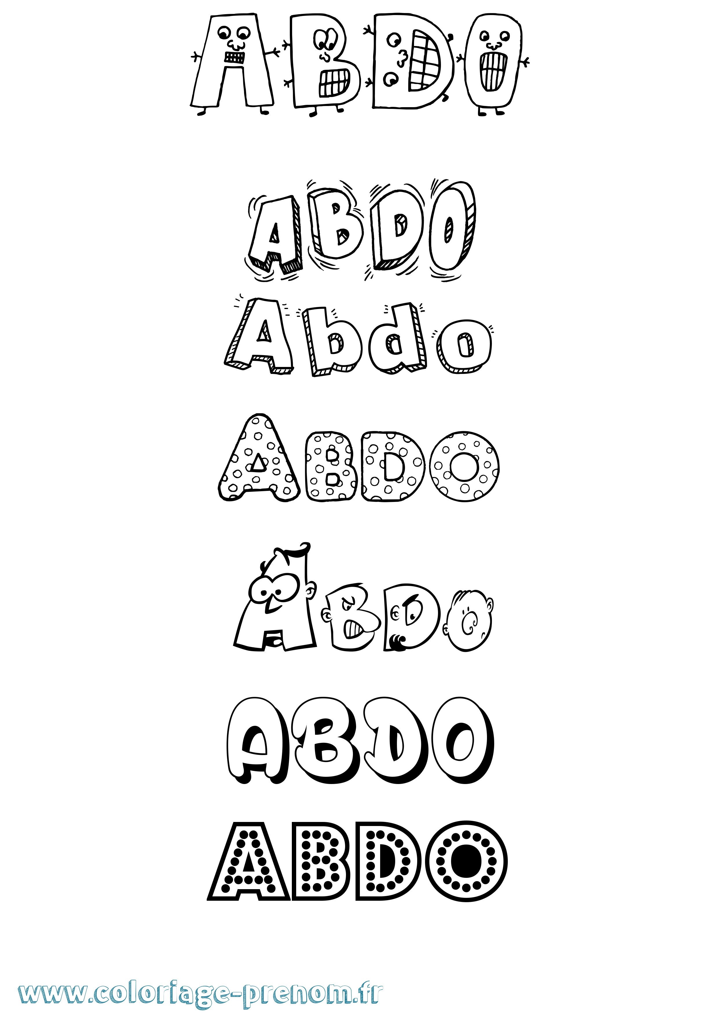 Coloriage Abdo Fun Coloriage prénom Abdo Fun