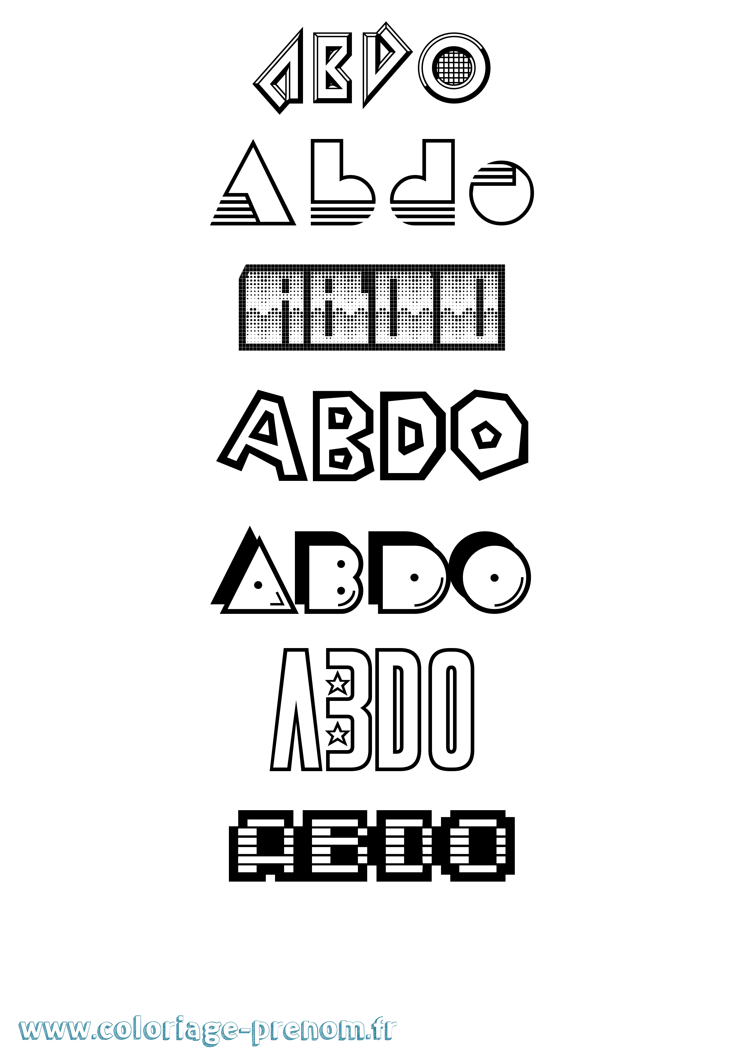 Coloriage Abdo Jeux Vidéos Coloriage prénom Abdo Jeux Vidéos