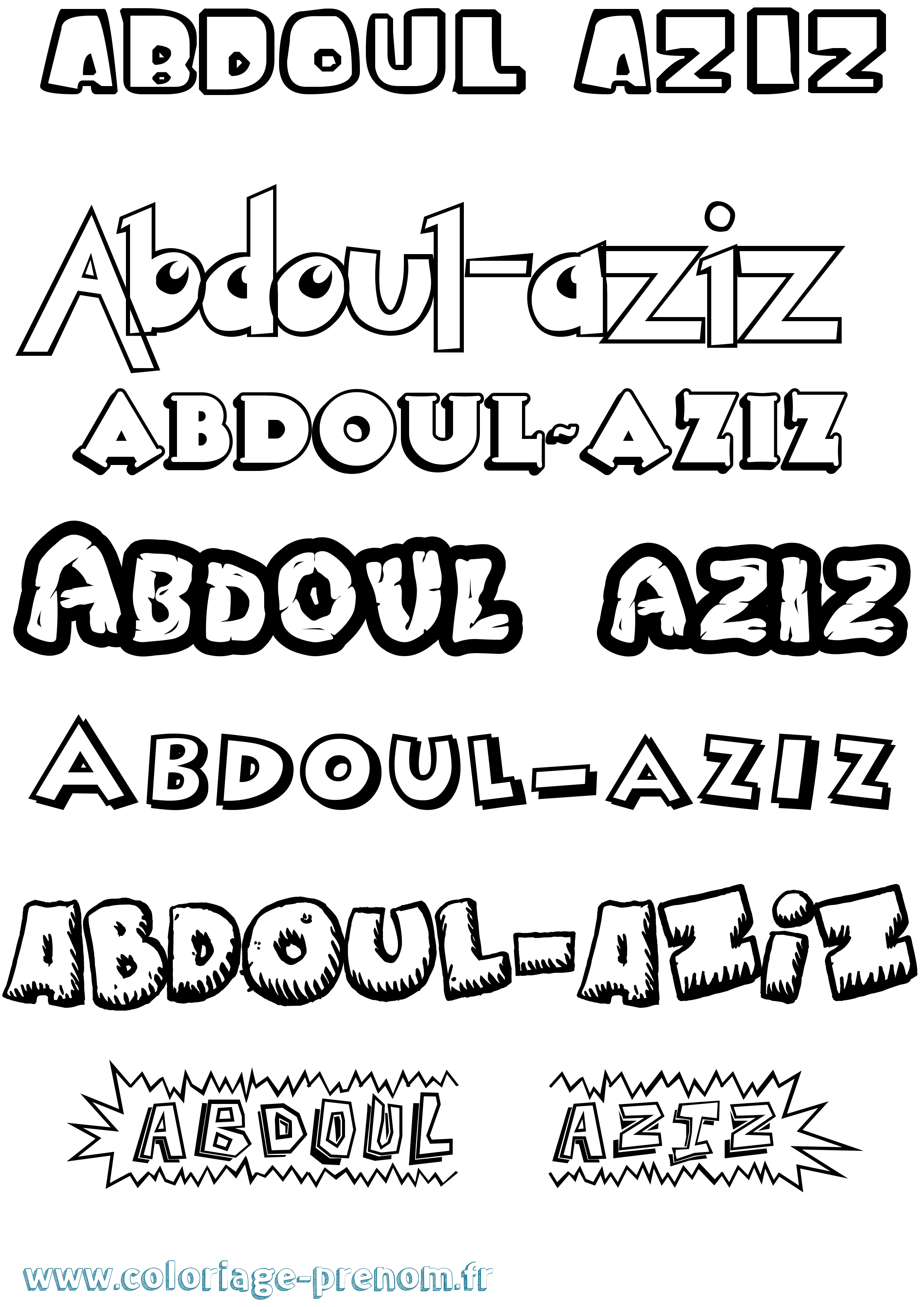 Coloriage Abdoul-Aziz Dessin Animé Coloriage prénom Abdoul-Aziz Dessin Animé