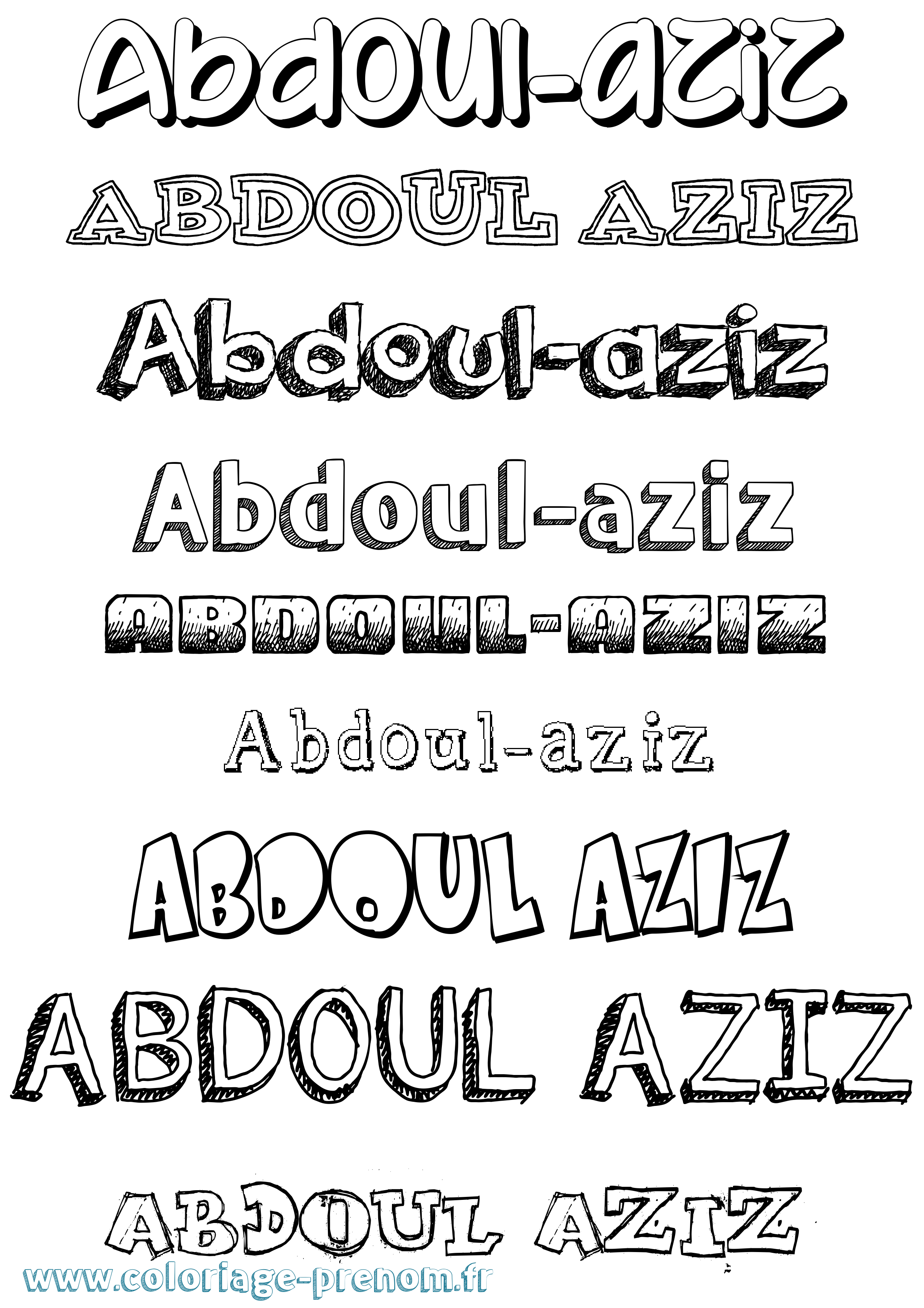 Coloriage Abdoul-Aziz Dessiné Coloriage prénom Abdoul-Aziz Dessiné