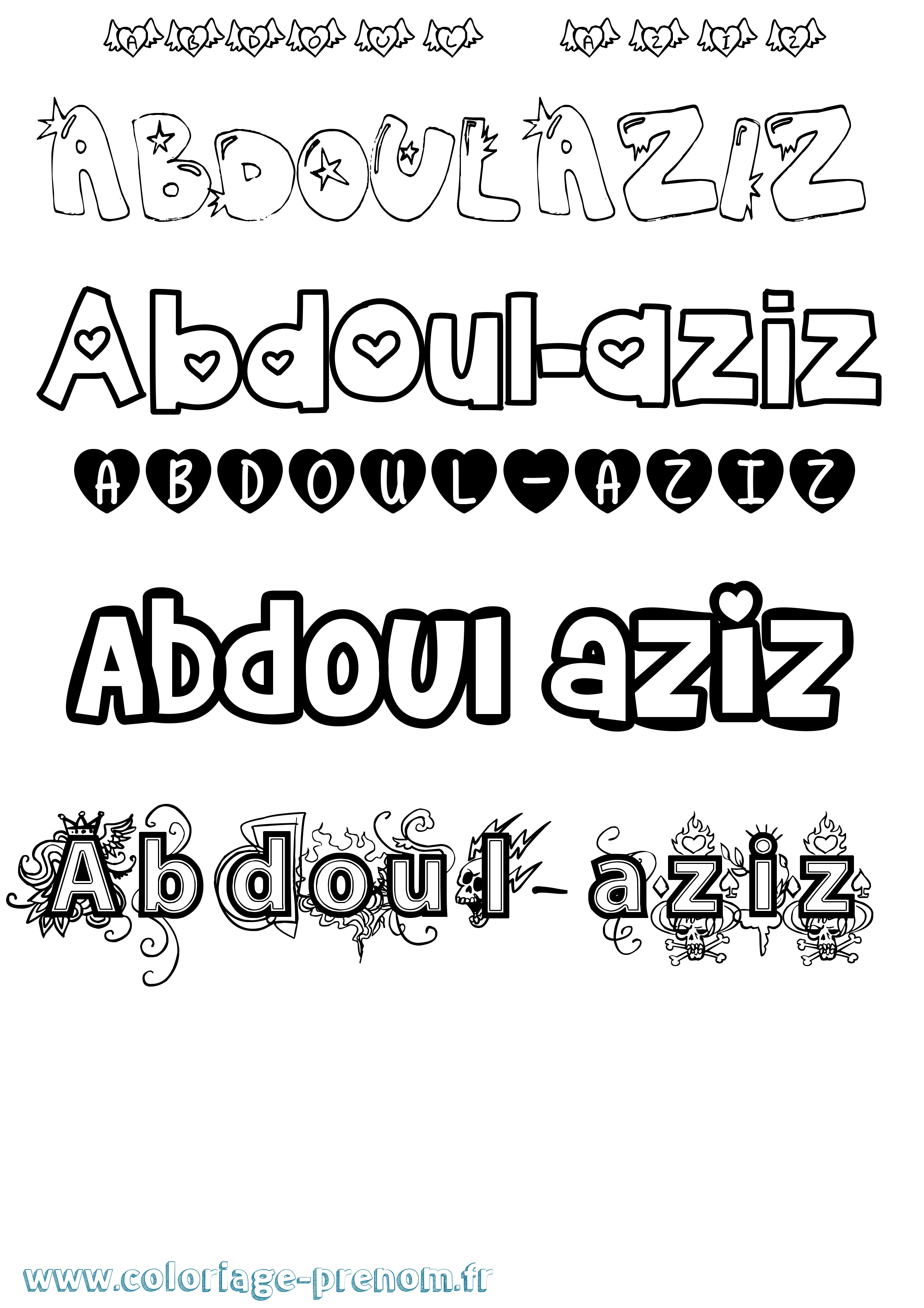 Coloriage Abdoul-Aziz Girly Coloriage prénom Abdoul-Aziz Girly