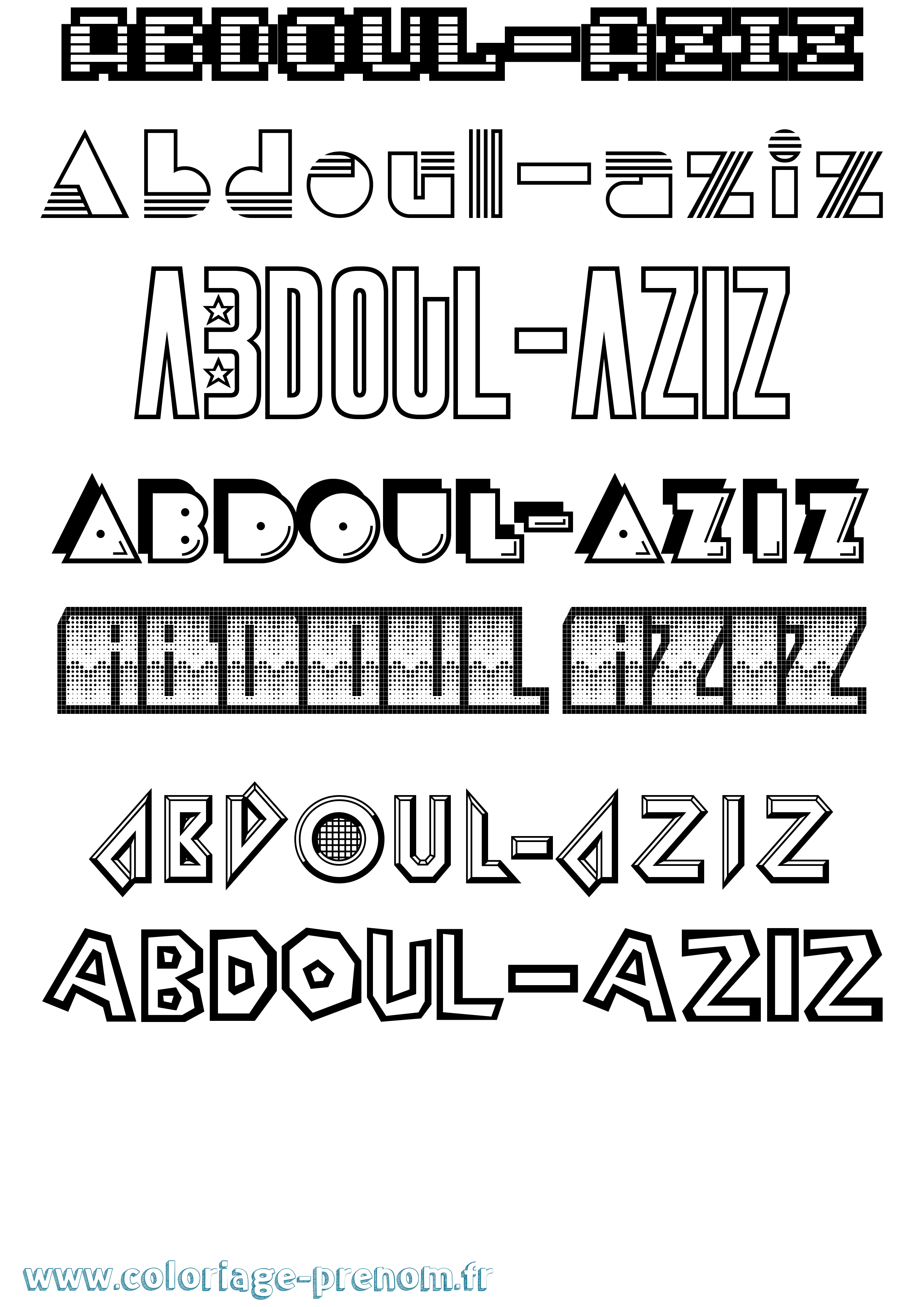 Coloriage Abdoul-Aziz Jeux Vidéos Coloriage prénom Abdoul-Aziz Jeux Vidéos