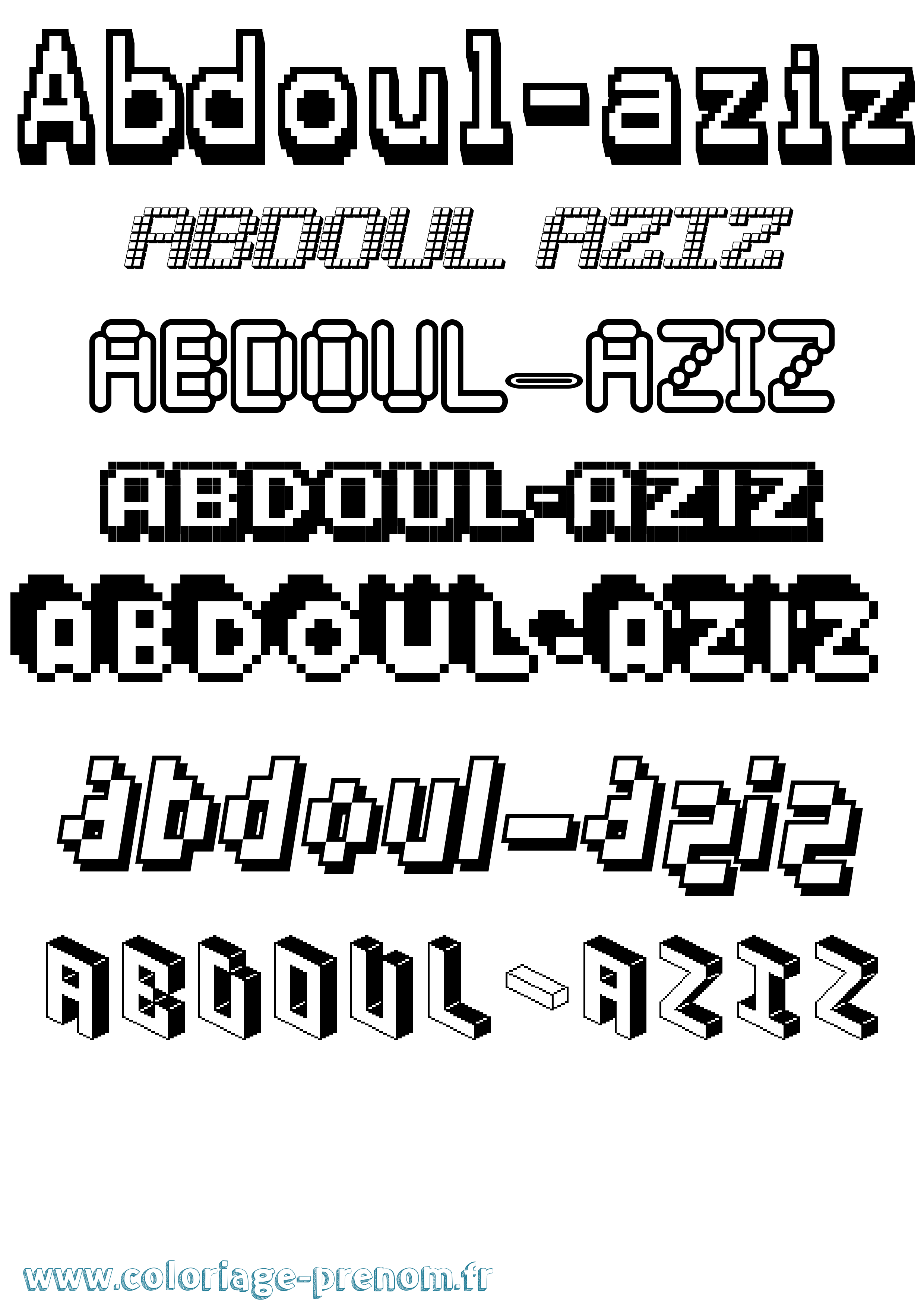 Coloriage Abdoul-Aziz Pixel Coloriage prénom Abdoul-Aziz Pixel