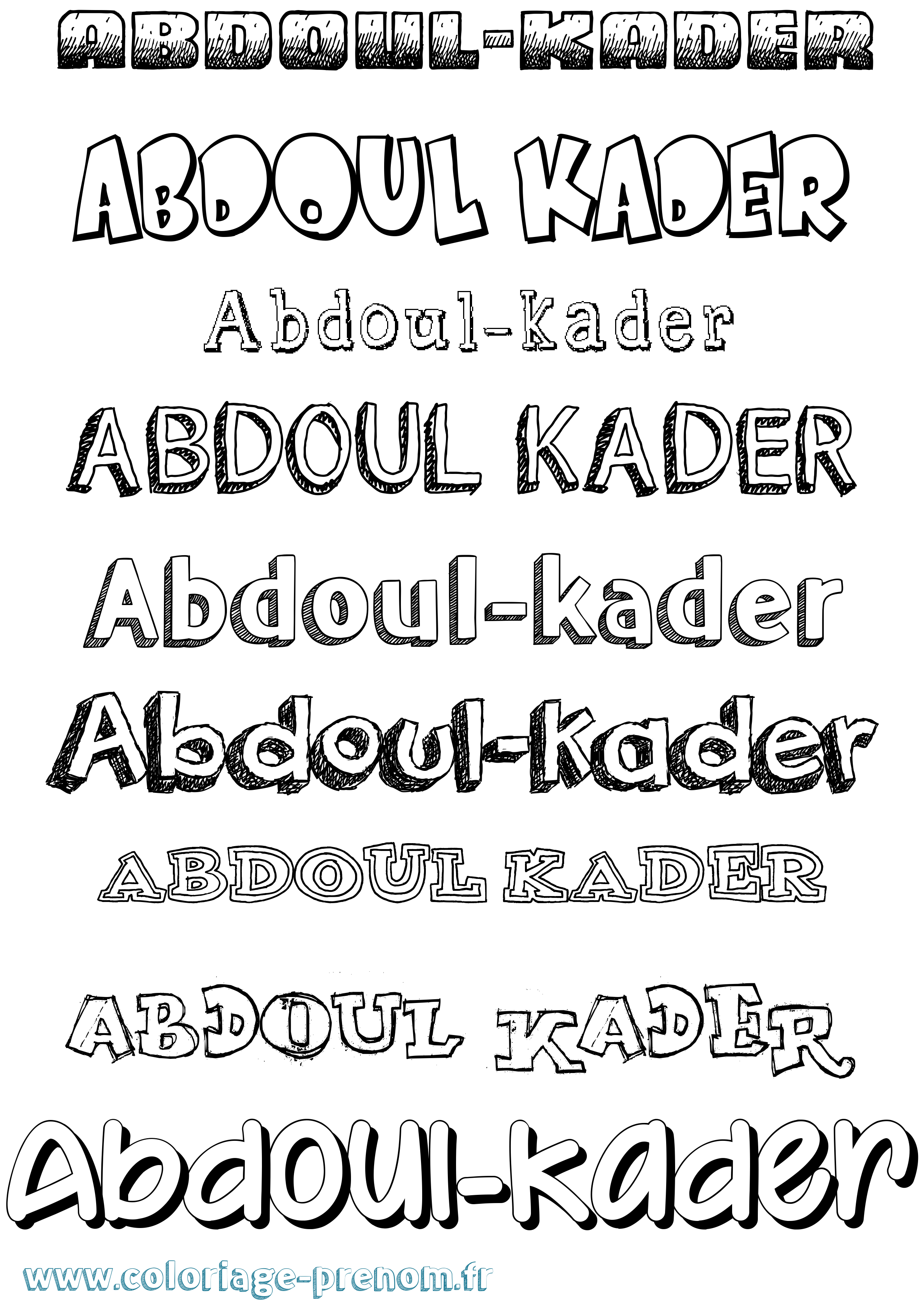 Coloriage Abdoul-Kader Dessiné Coloriage prénom Abdoul-Kader Dessiné