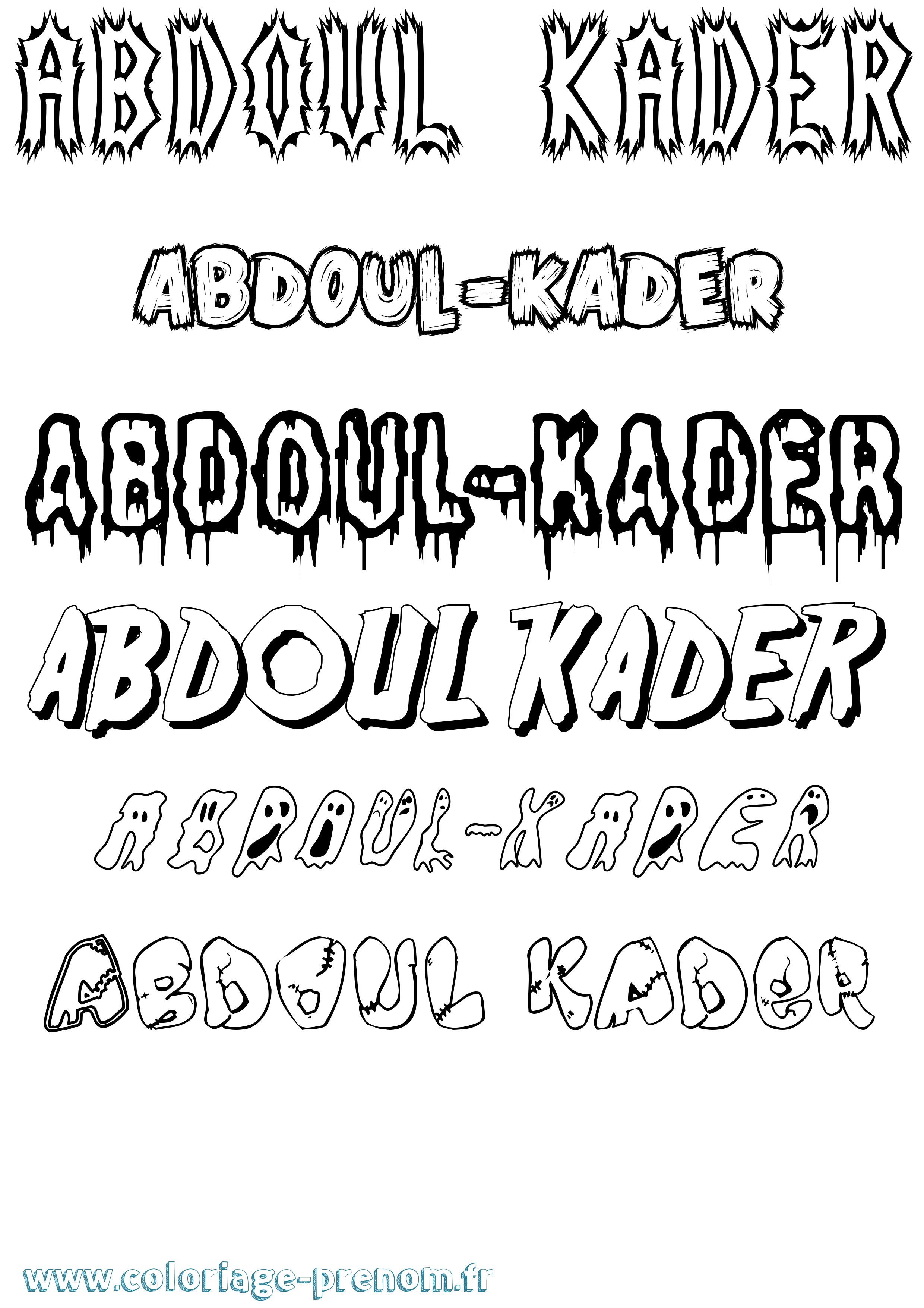 Coloriage Abdoul-Kader Frisson Coloriage prénom Abdoul-Kader Frisson