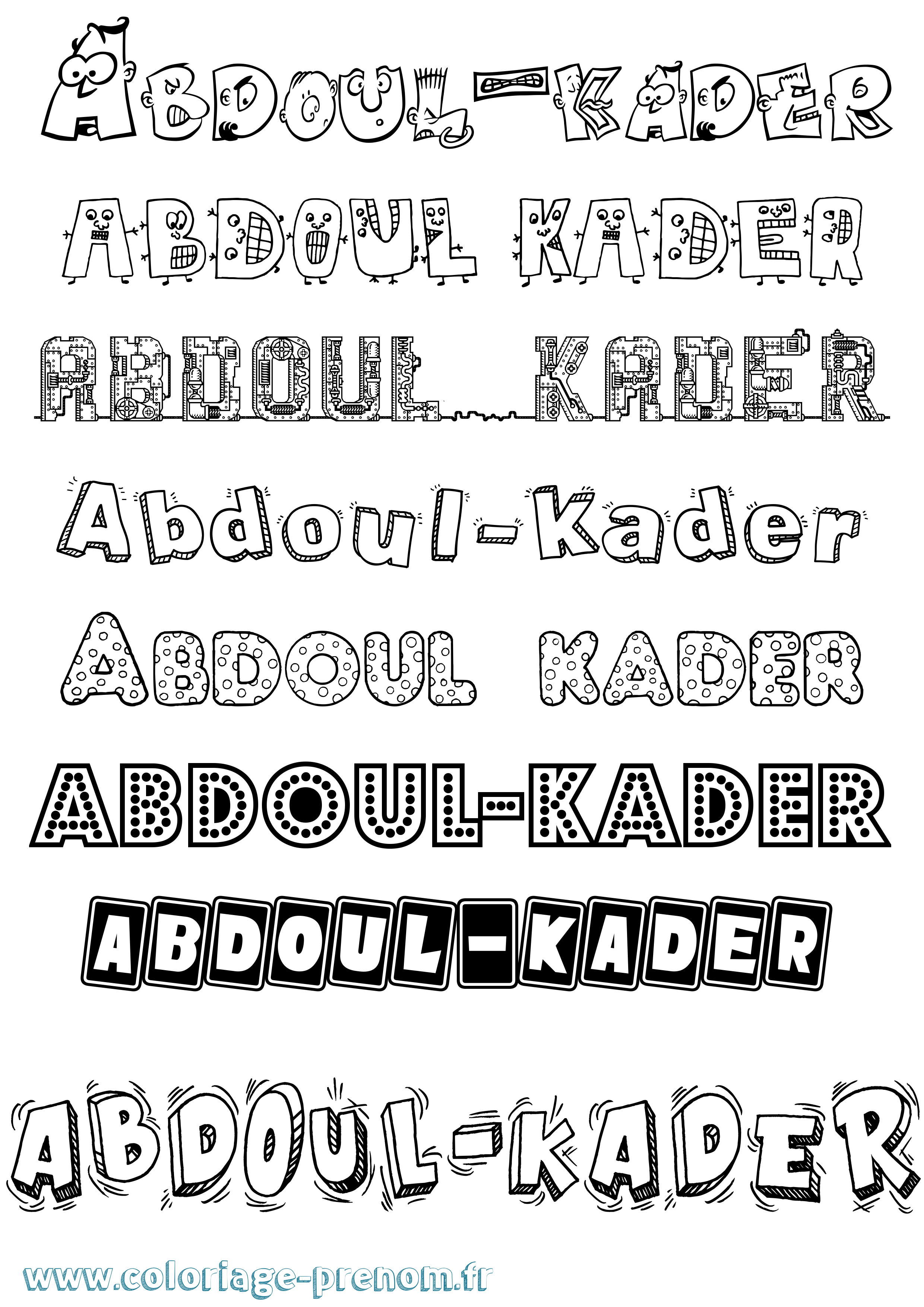 Coloriage Abdoul-Kader Fun Coloriage prénom Abdoul-Kader Fun