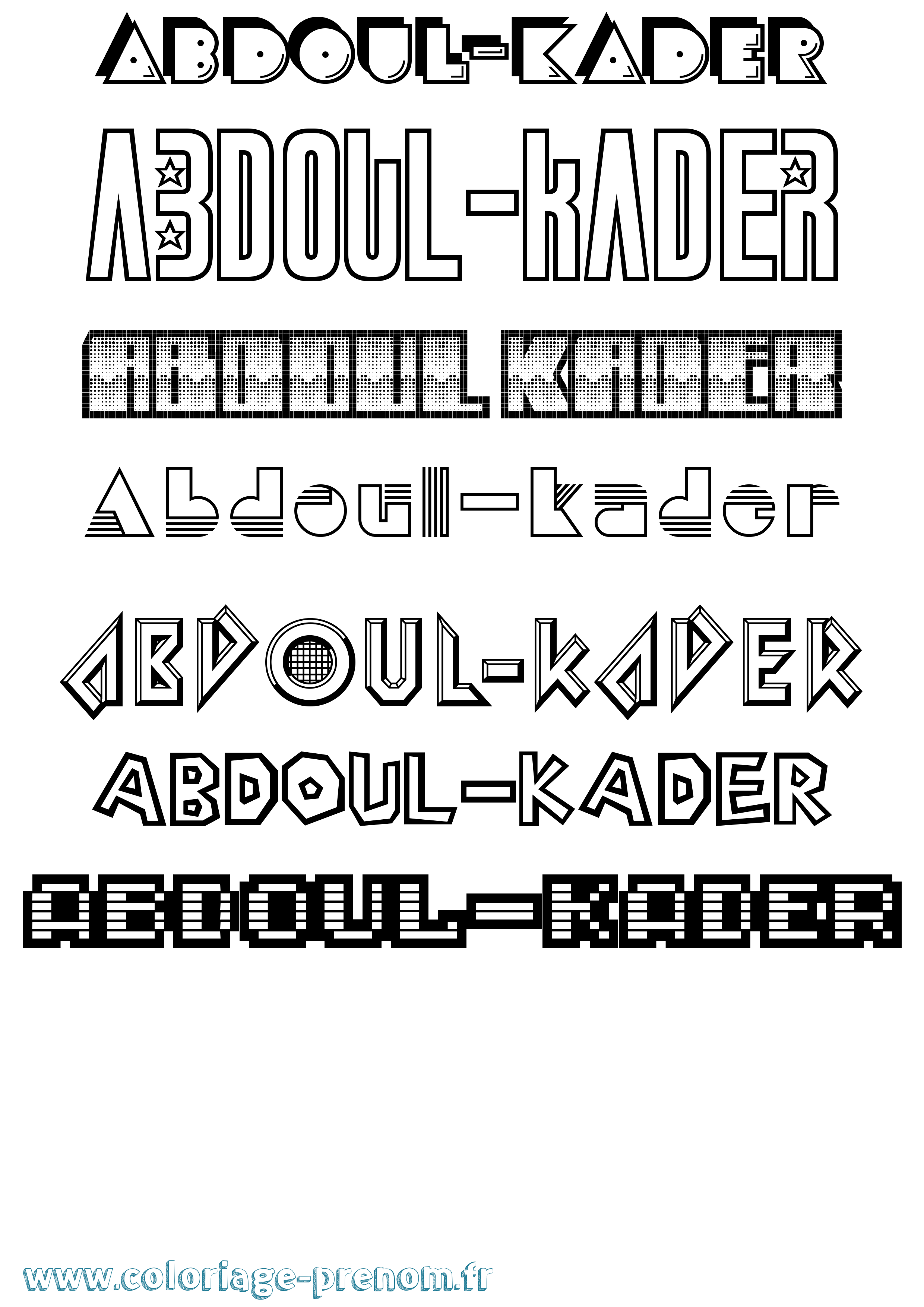 Coloriage Abdoul-Kader Jeux Vidéos Coloriage prénom Abdoul-Kader Jeux Vidéos
