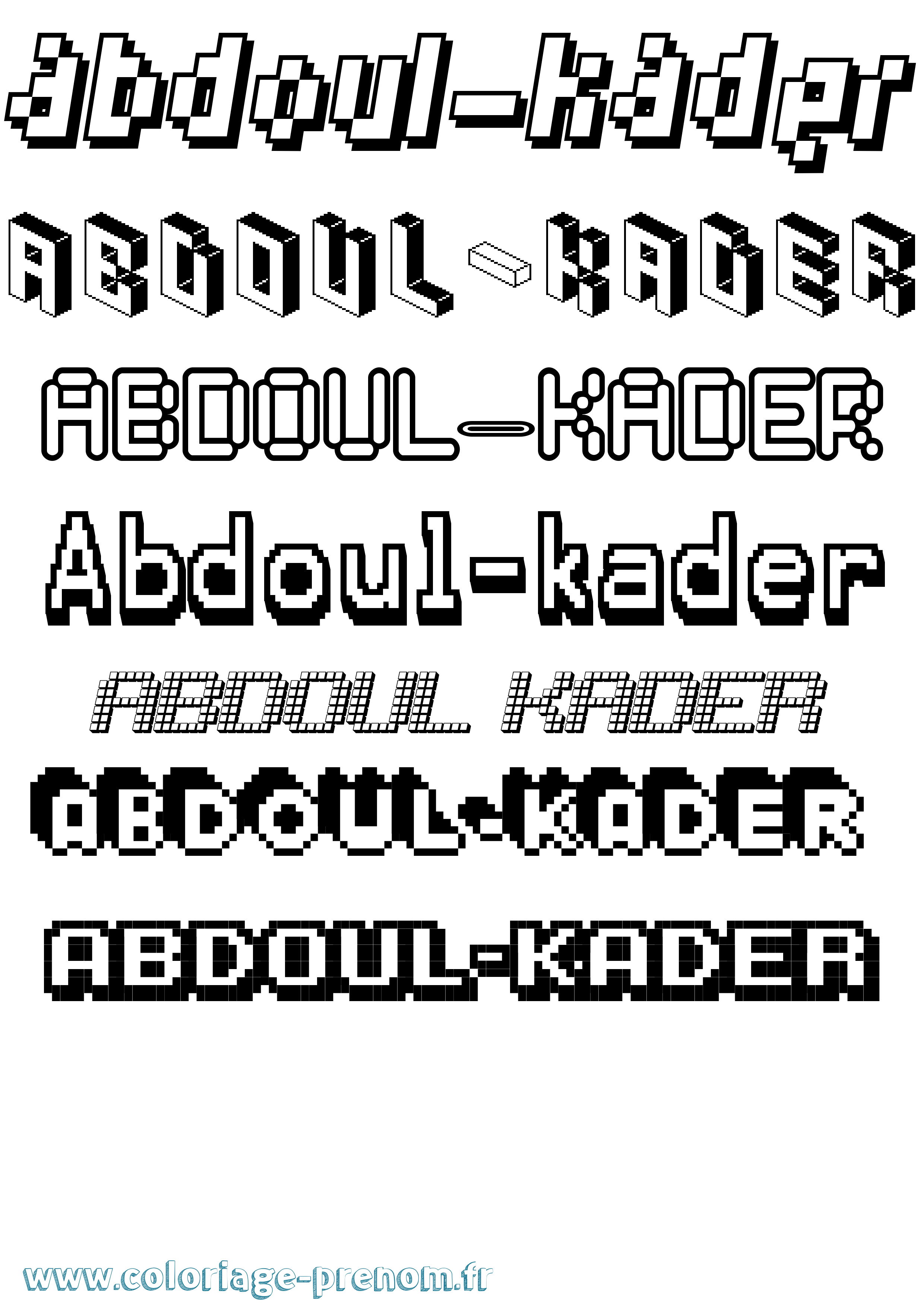 Coloriage Abdoul-Kader Pixel Coloriage prénom Abdoul-Kader Pixel