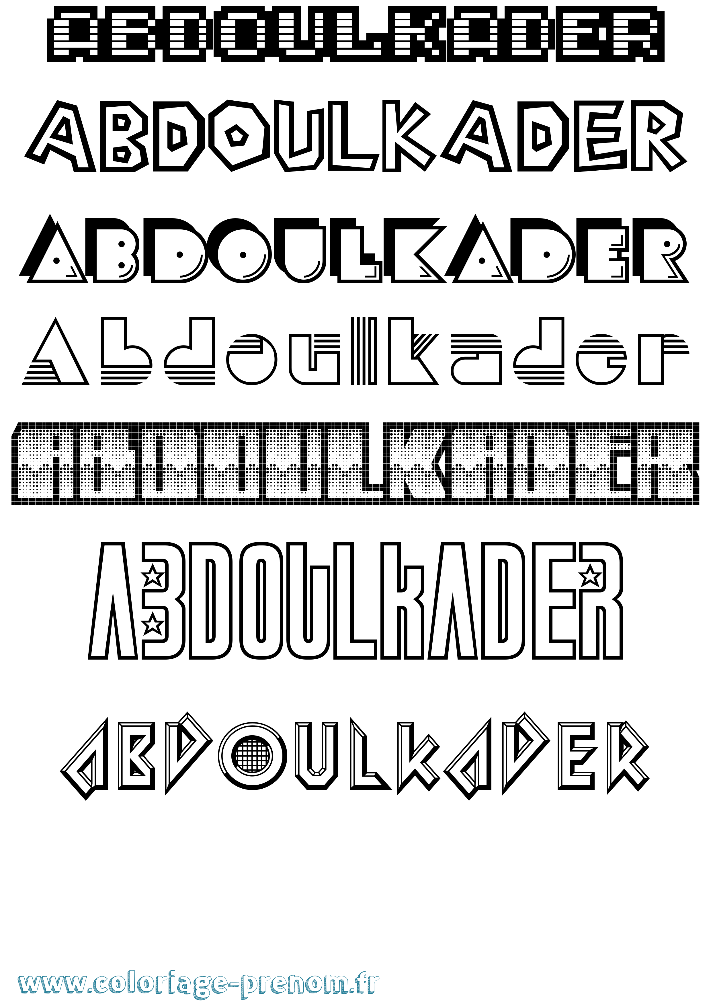 Coloriage Abdoulkader Jeux Vidéos Coloriage prénom Abdoulkader Jeux Vidéos
