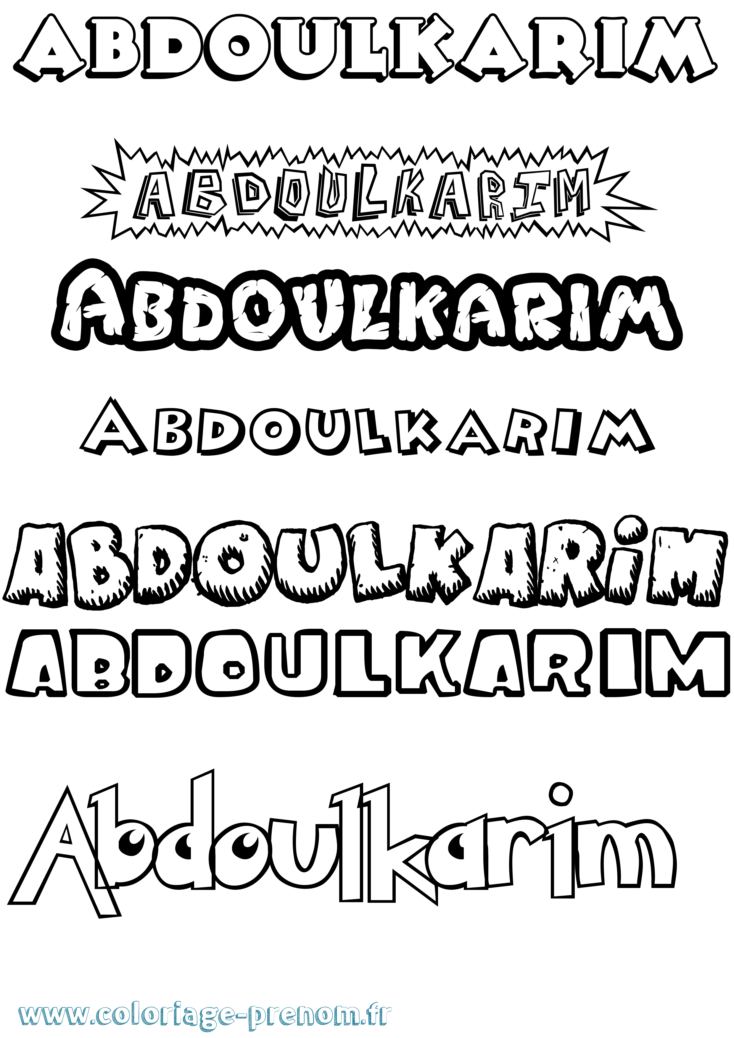 Coloriage Abdoulkarim Dessin Animé Coloriage prénom Abdoulkarim Dessin Animé