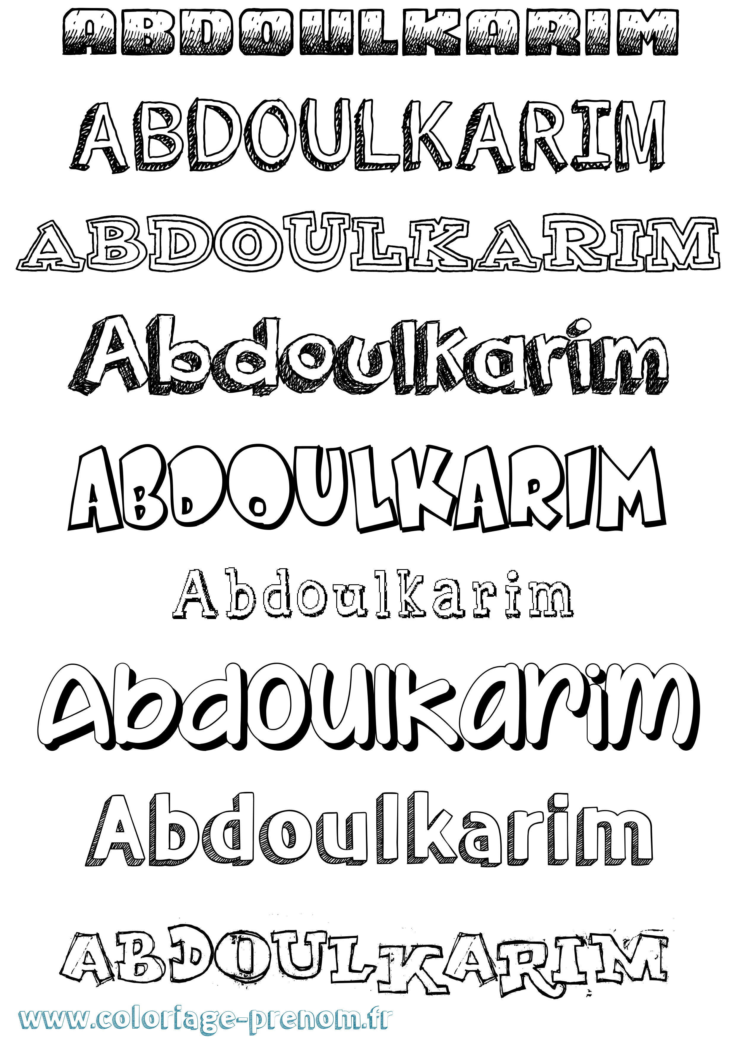 Coloriage Abdoulkarim Dessiné Coloriage prénom Abdoulkarim Dessiné