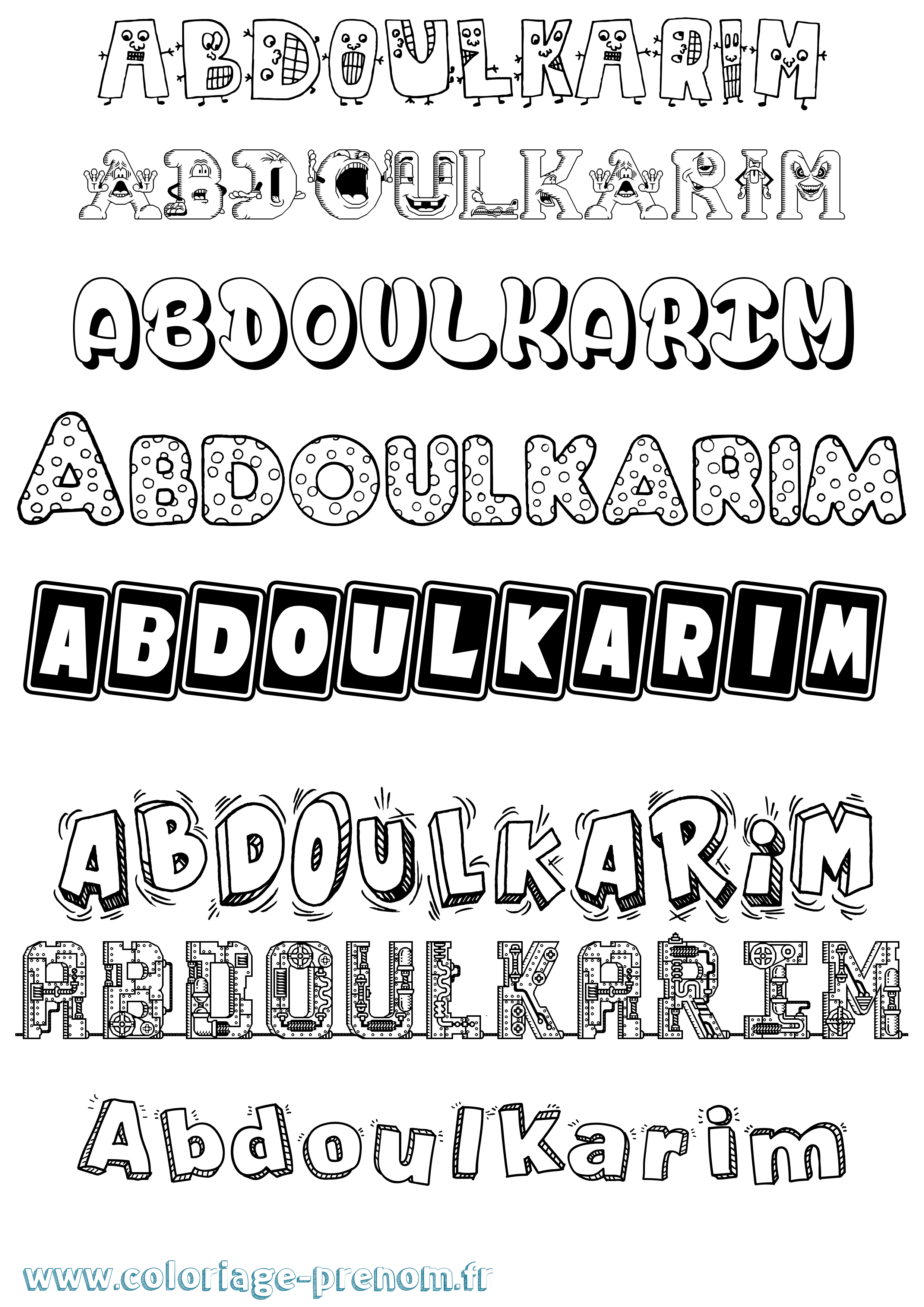 Coloriage Abdoulkarim Fun Coloriage prénom Abdoulkarim Fun