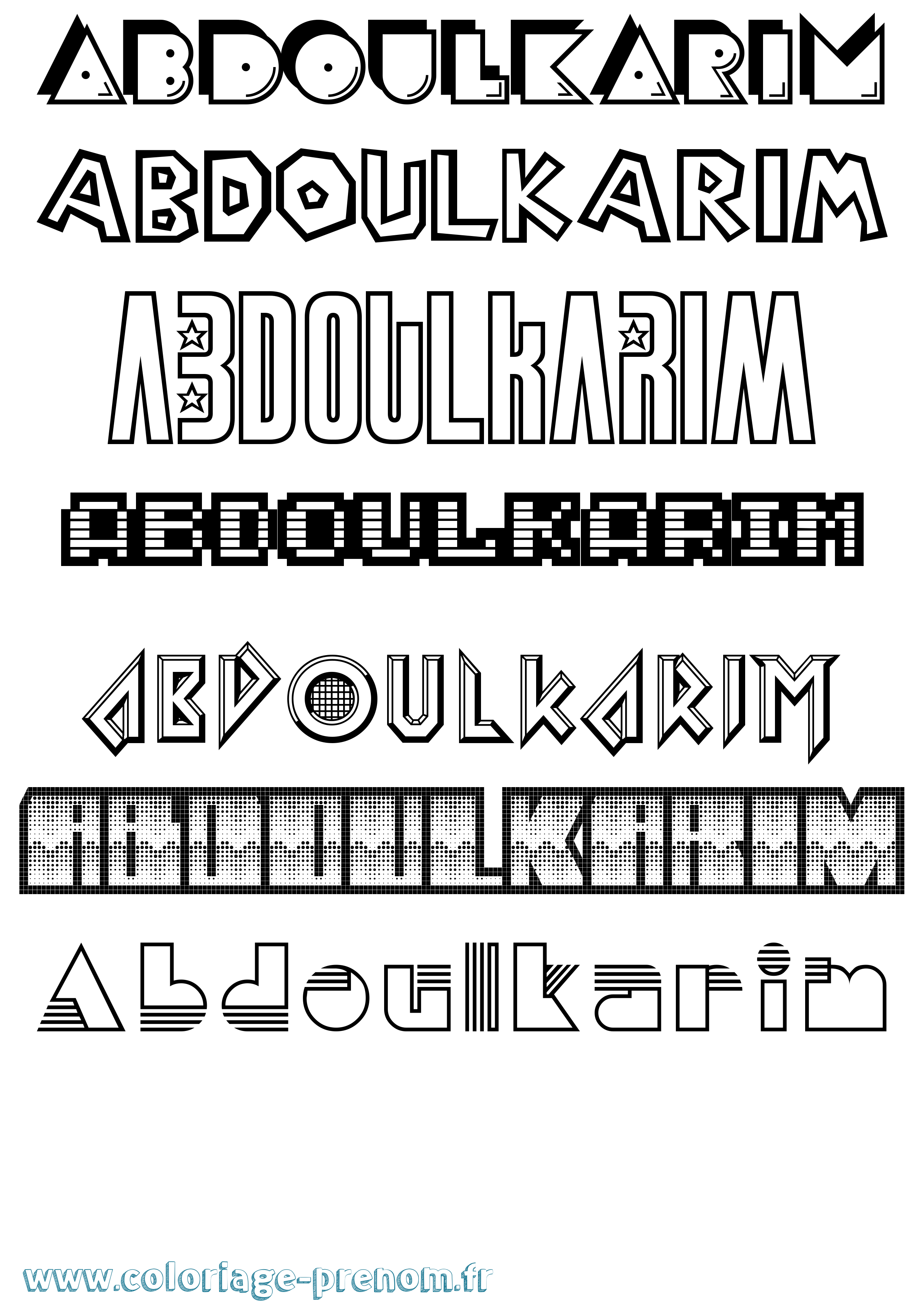 Coloriage Abdoulkarim Jeux Vidéos Coloriage prénom Abdoulkarim Jeux Vidéos