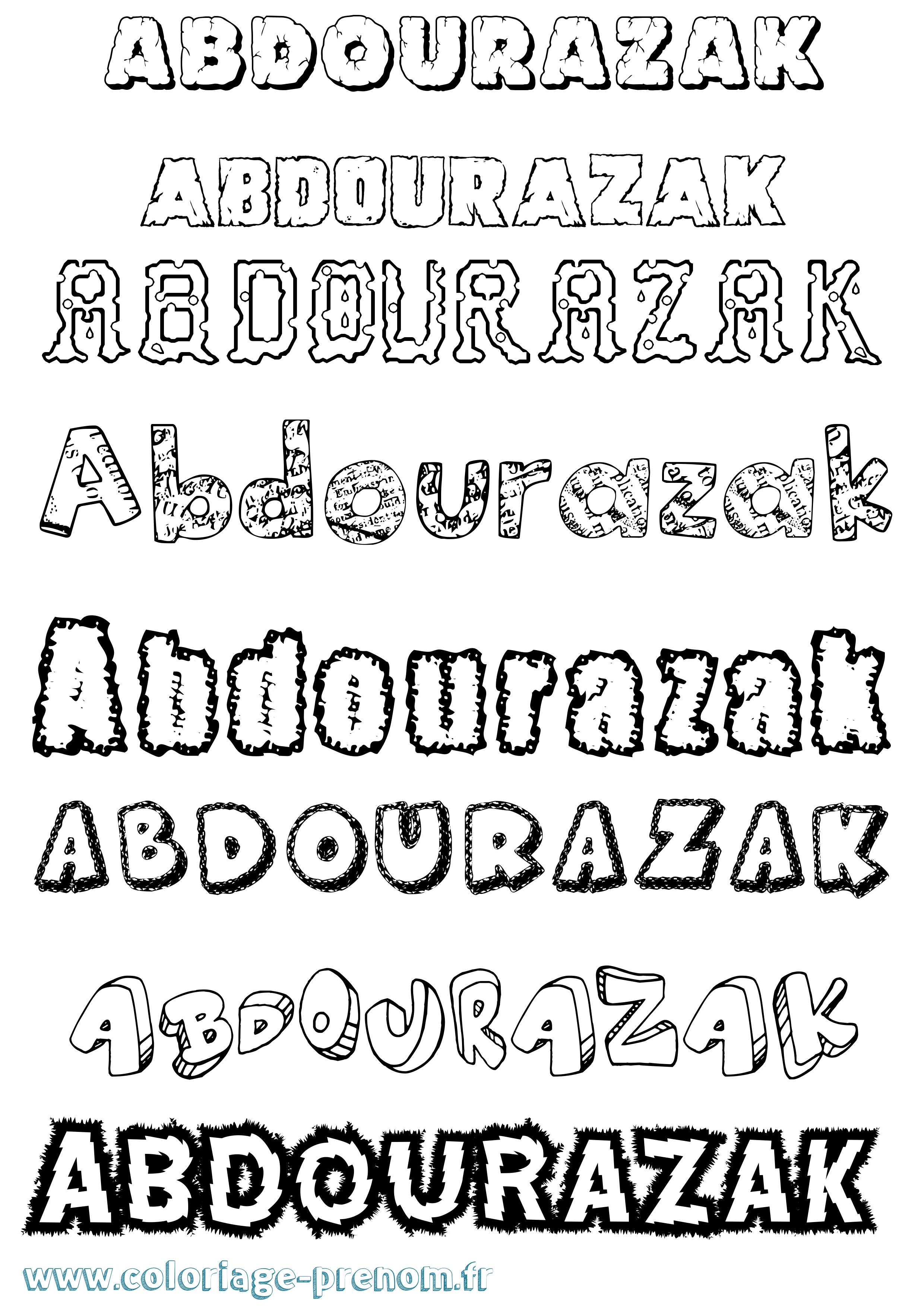 Coloriage Abdourazak Destructuré Coloriage prénom Abdourazak Destructuré