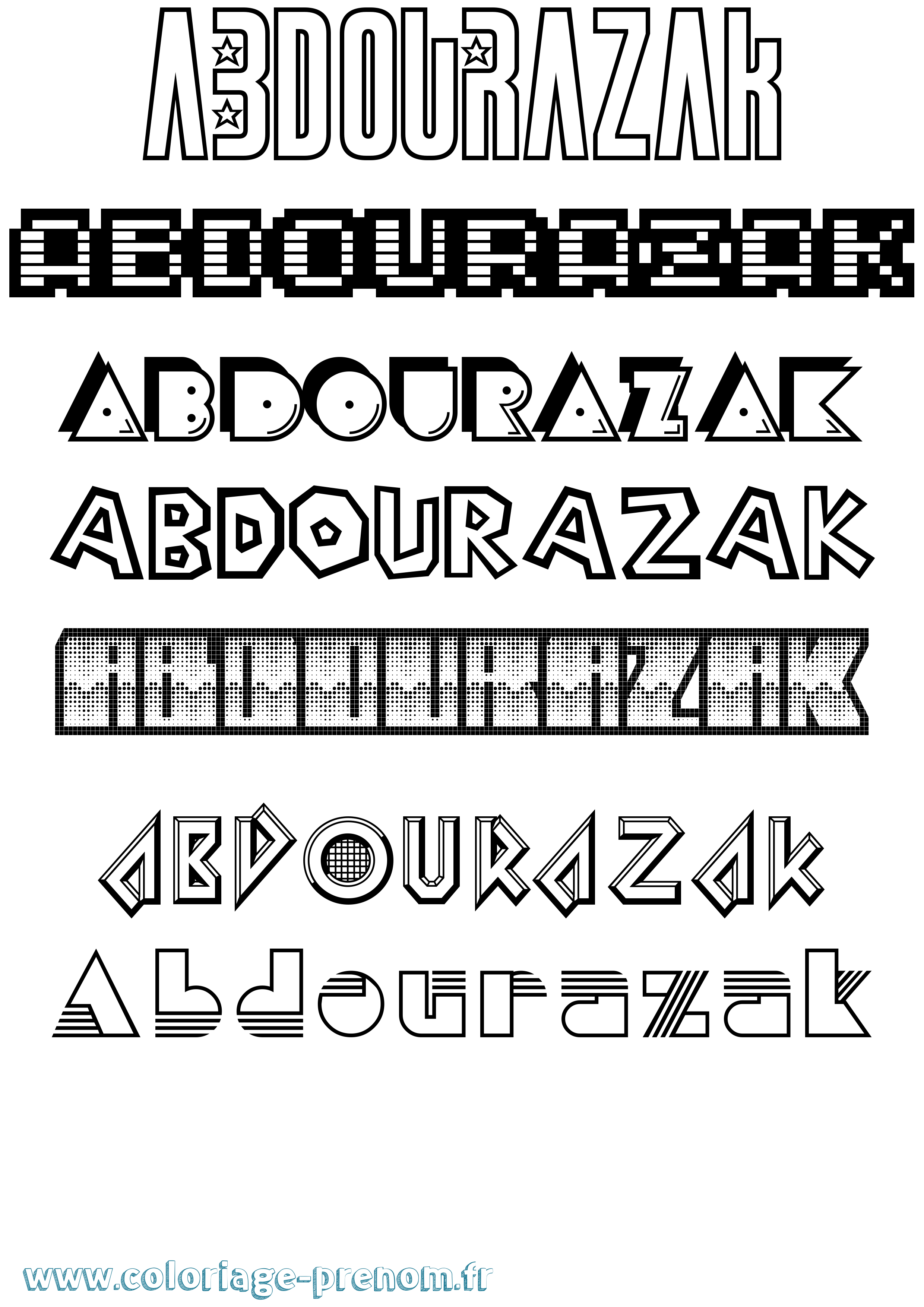 Coloriage Abdourazak Jeux Vidéos Coloriage prénom Abdourazak Jeux Vidéos