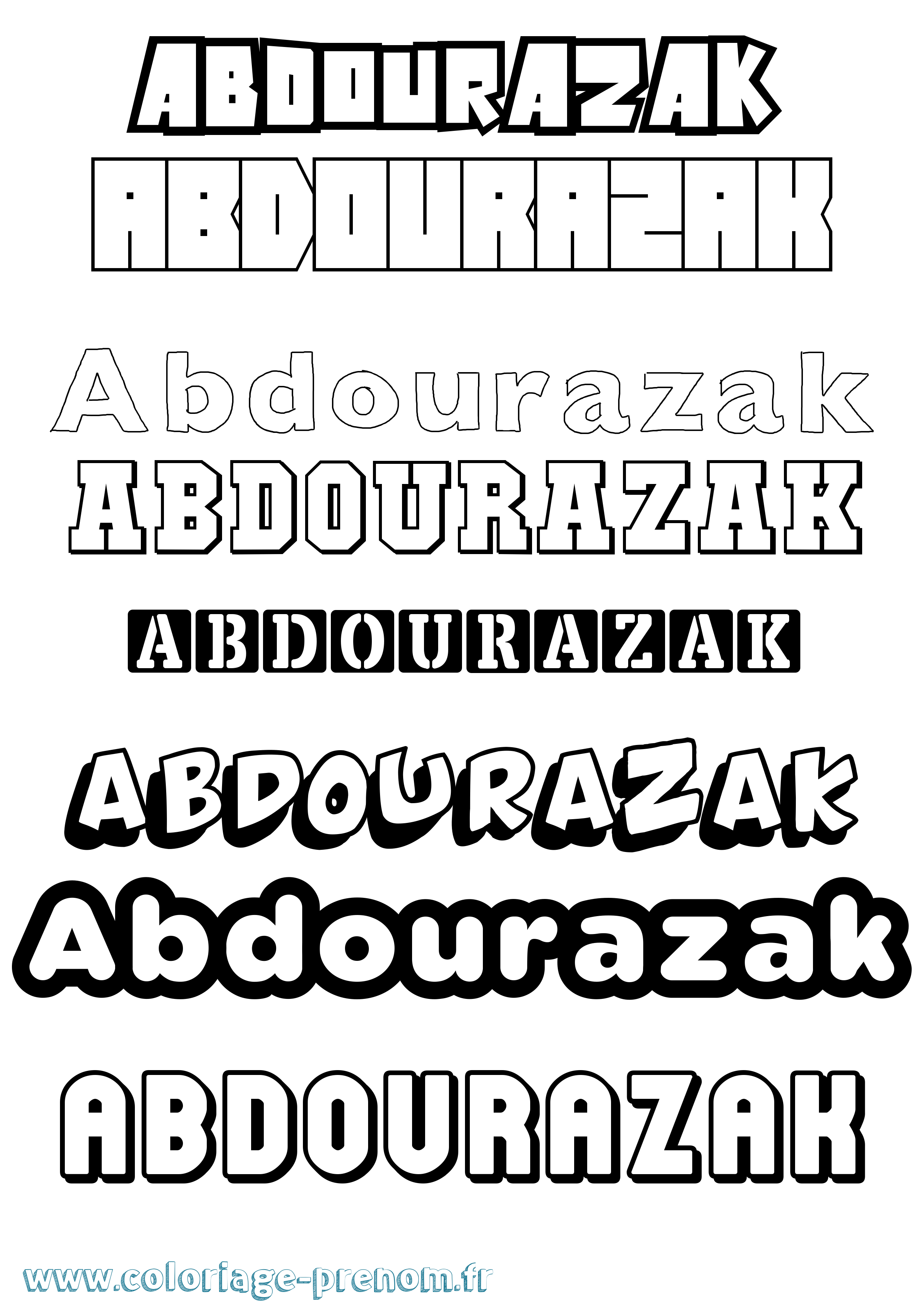 Coloriage Abdourazak Simple Coloriage prénom Abdourazak Simple