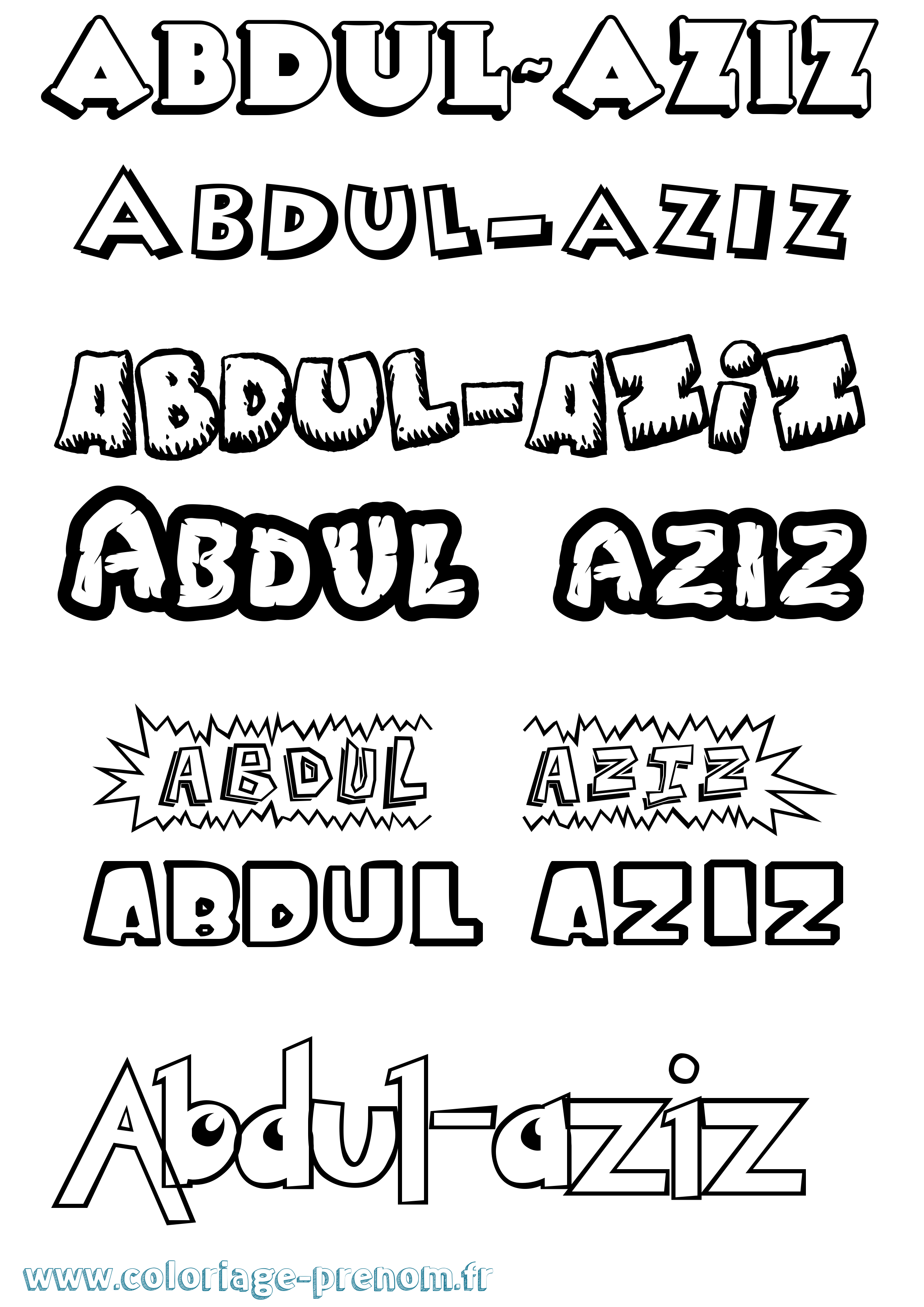 Coloriage Abdul-Aziz Dessin Animé Coloriage prénom Abdul-Aziz Dessin Animé