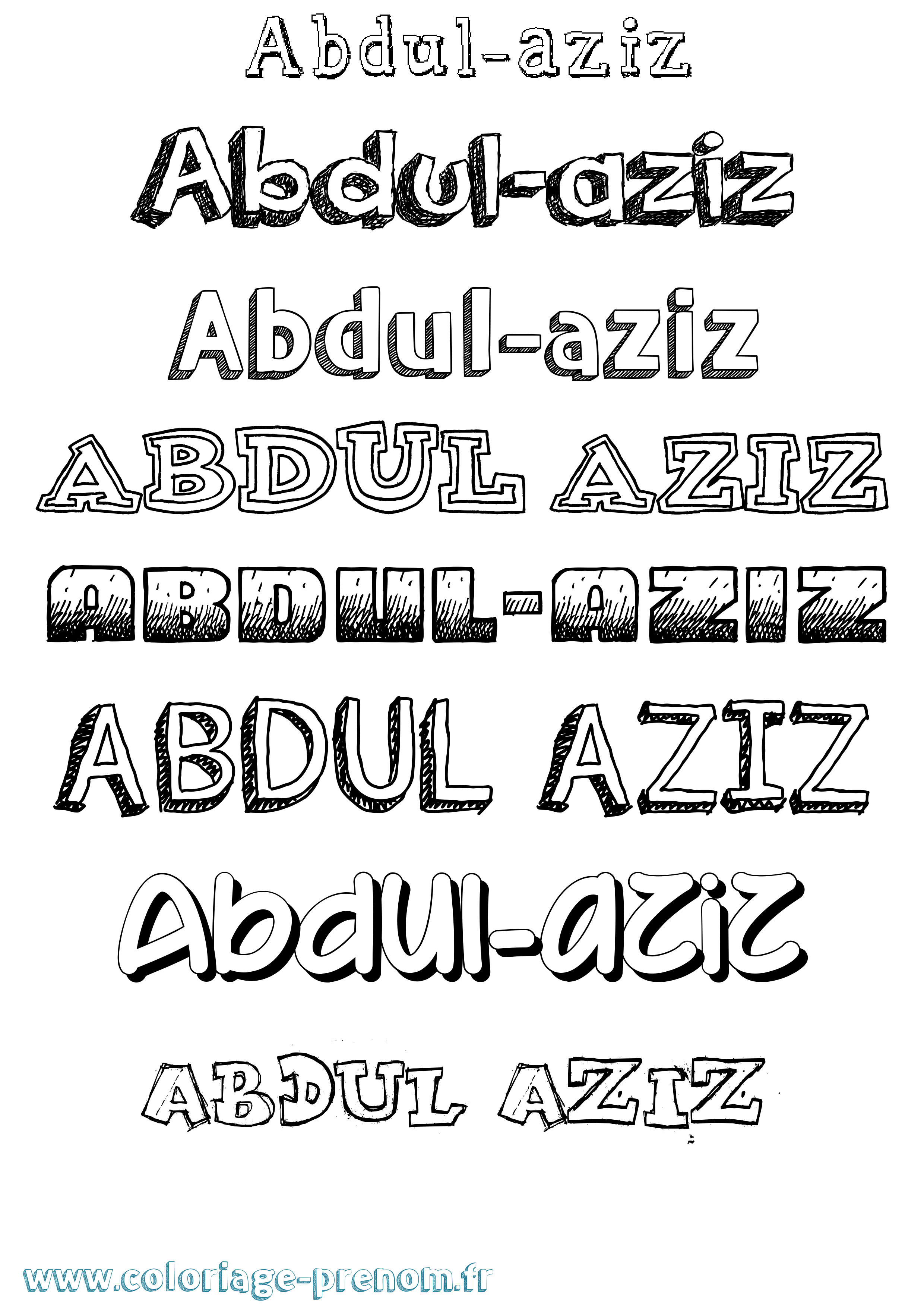 Coloriage Abdul-Aziz Dessiné Coloriage prénom Abdul-Aziz Dessiné