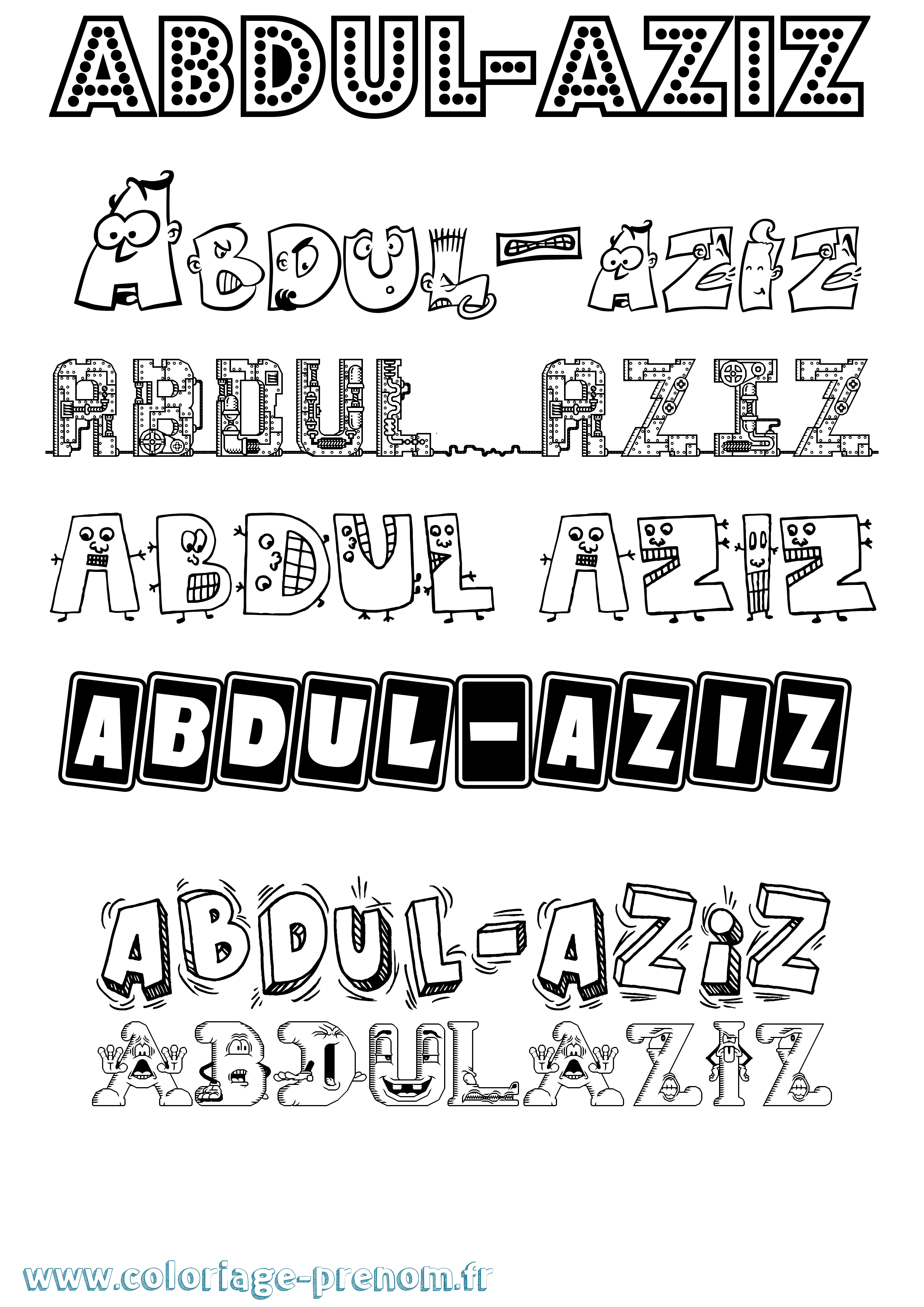 Coloriage Abdul-Aziz Fun Coloriage prénom Abdul-Aziz Fun