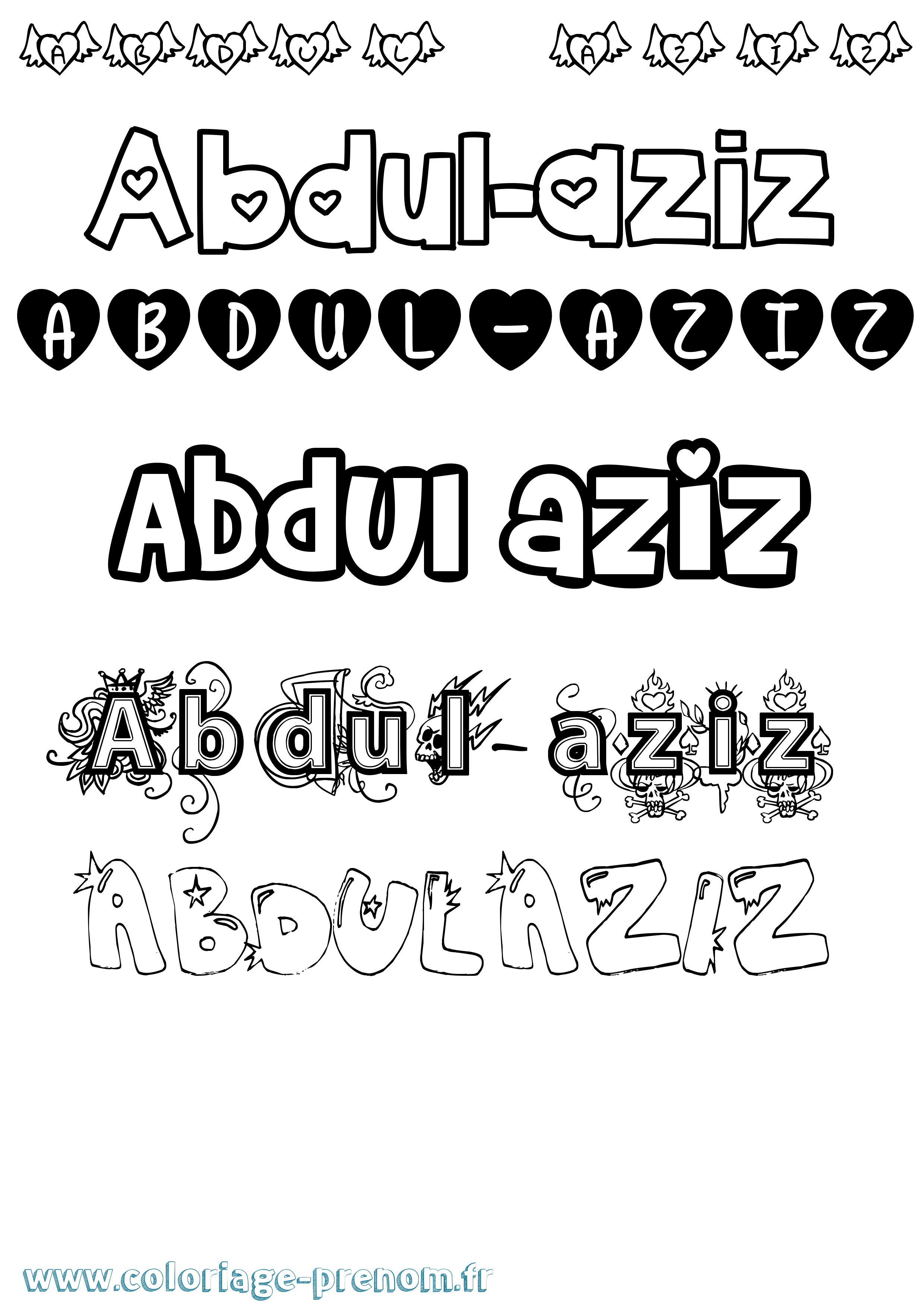 Coloriage Abdul-Aziz Girly Coloriage prénom Abdul-Aziz Girly