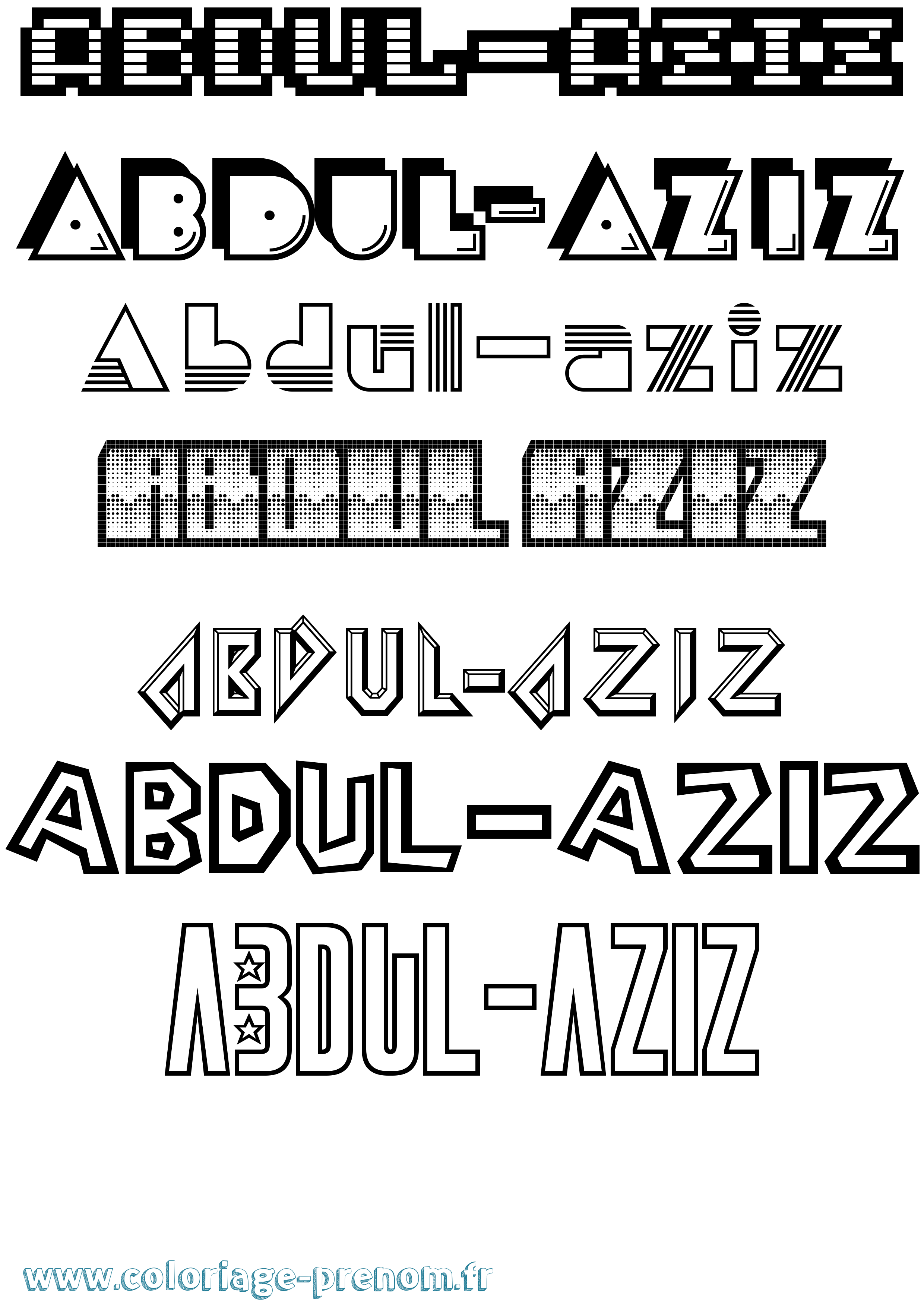 Coloriage Abdul-Aziz Jeux Vidéos Coloriage prénom Abdul-Aziz Jeux Vidéos