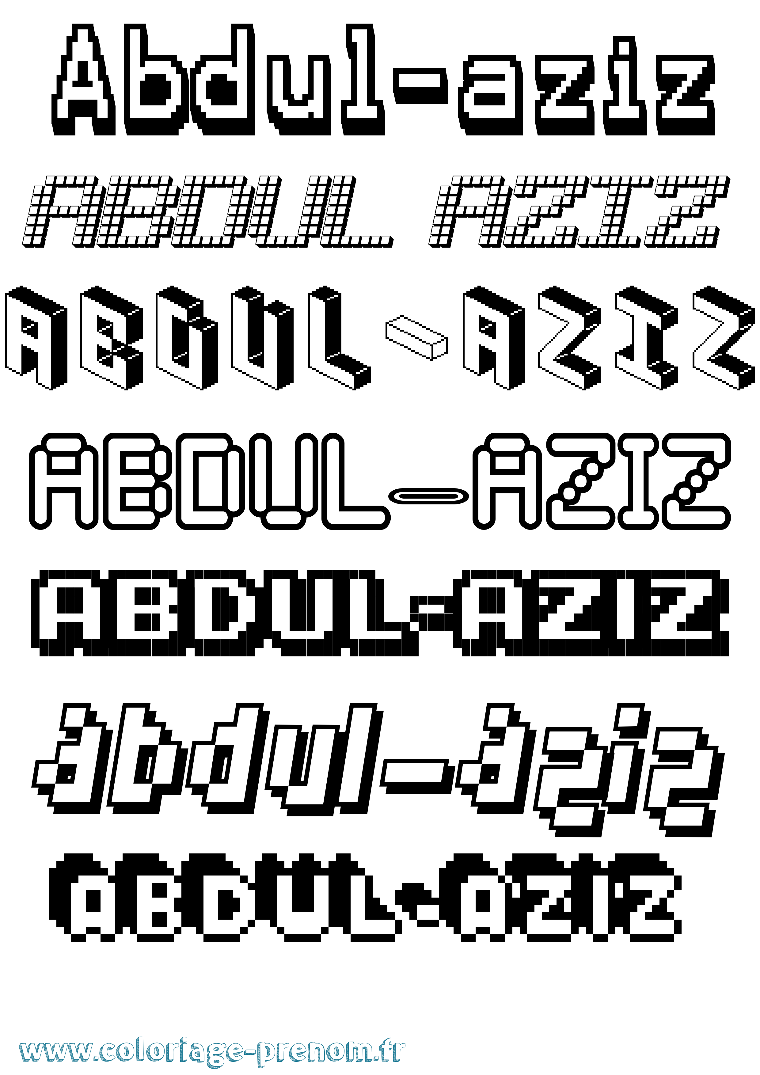Coloriage Abdul-Aziz Pixel Coloriage prénom Abdul-Aziz Pixel