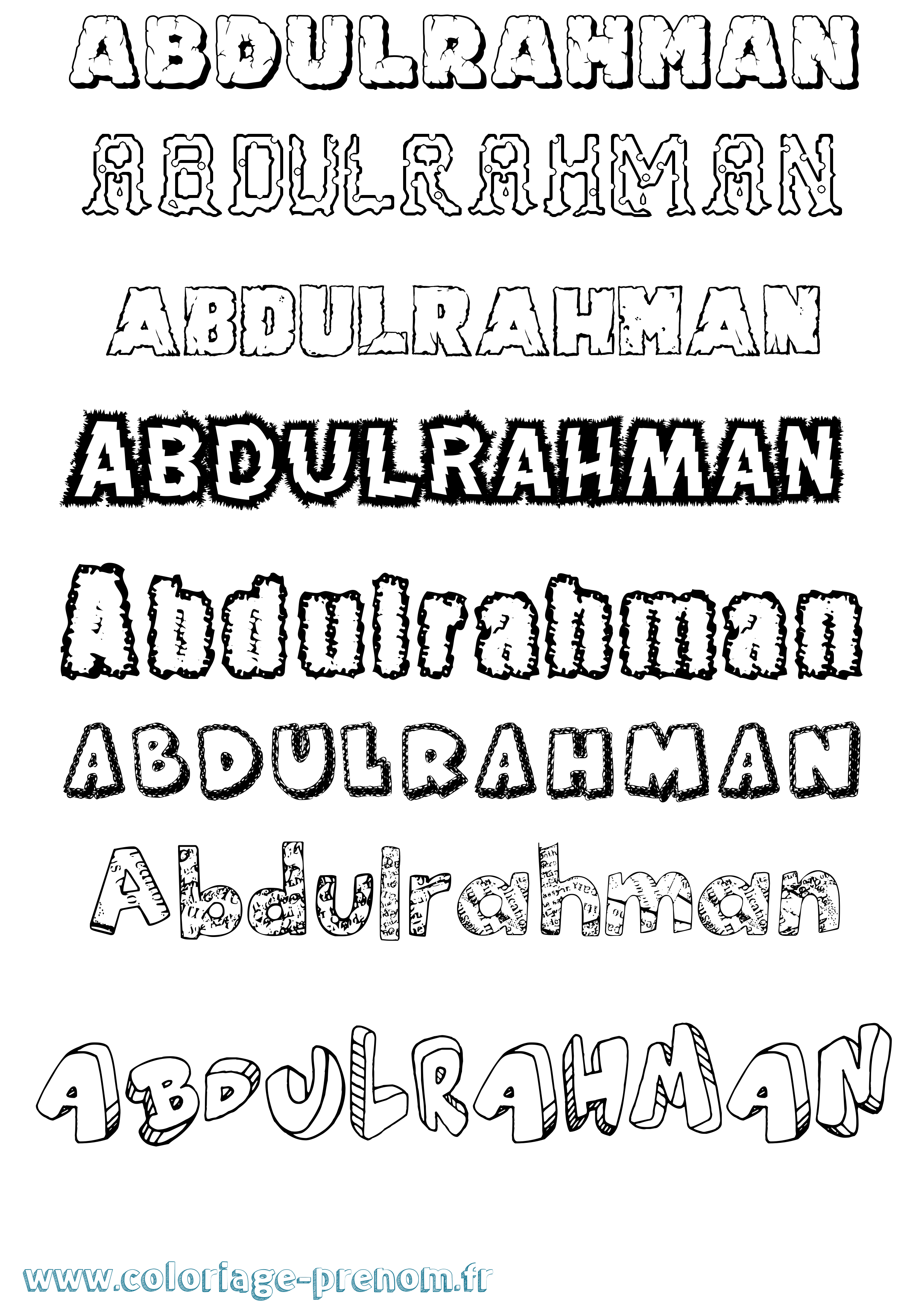 Coloriage Abdulrahman Destructuré Coloriage prénom Abdulrahman Destructuré