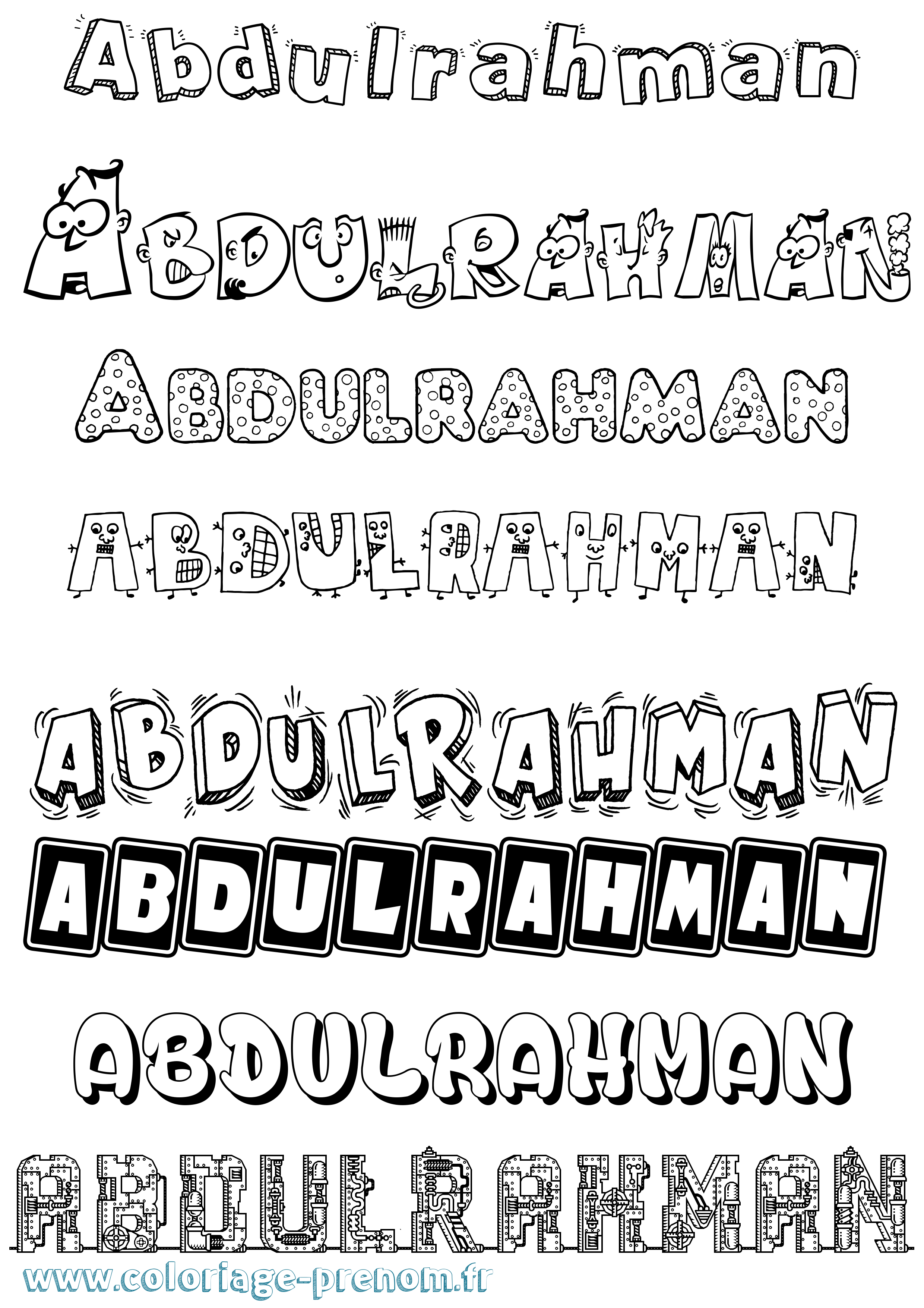 Coloriage Abdulrahman Fun Coloriage prénom Abdulrahman Fun