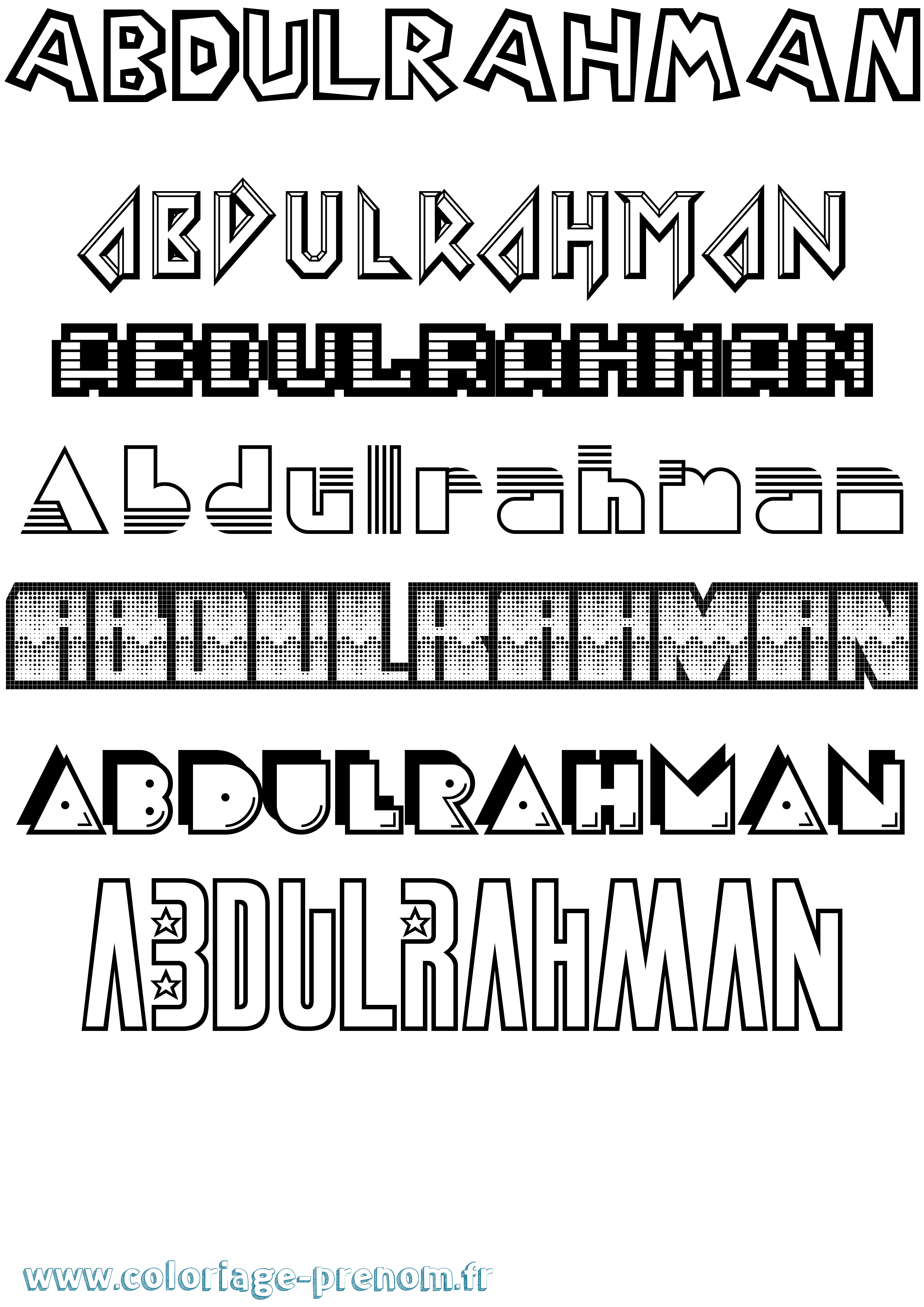 Coloriage Abdulrahman Jeux Vidéos Coloriage prénom Abdulrahman Jeux Vidéos