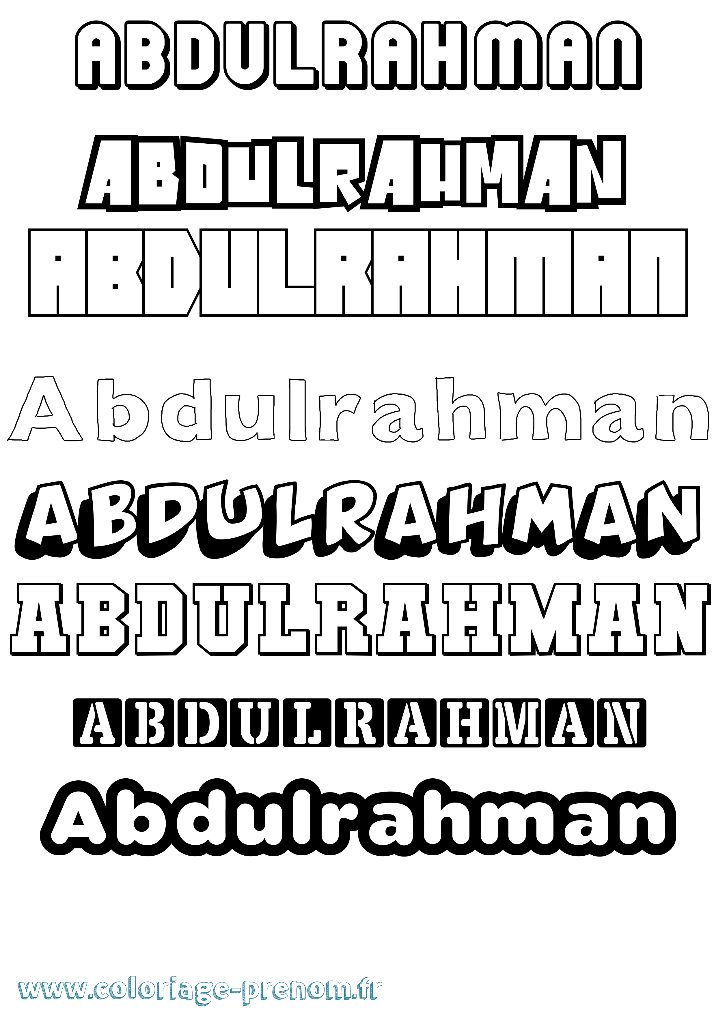 Coloriage Abdulrahman Simple Coloriage prénom Abdulrahman Simple