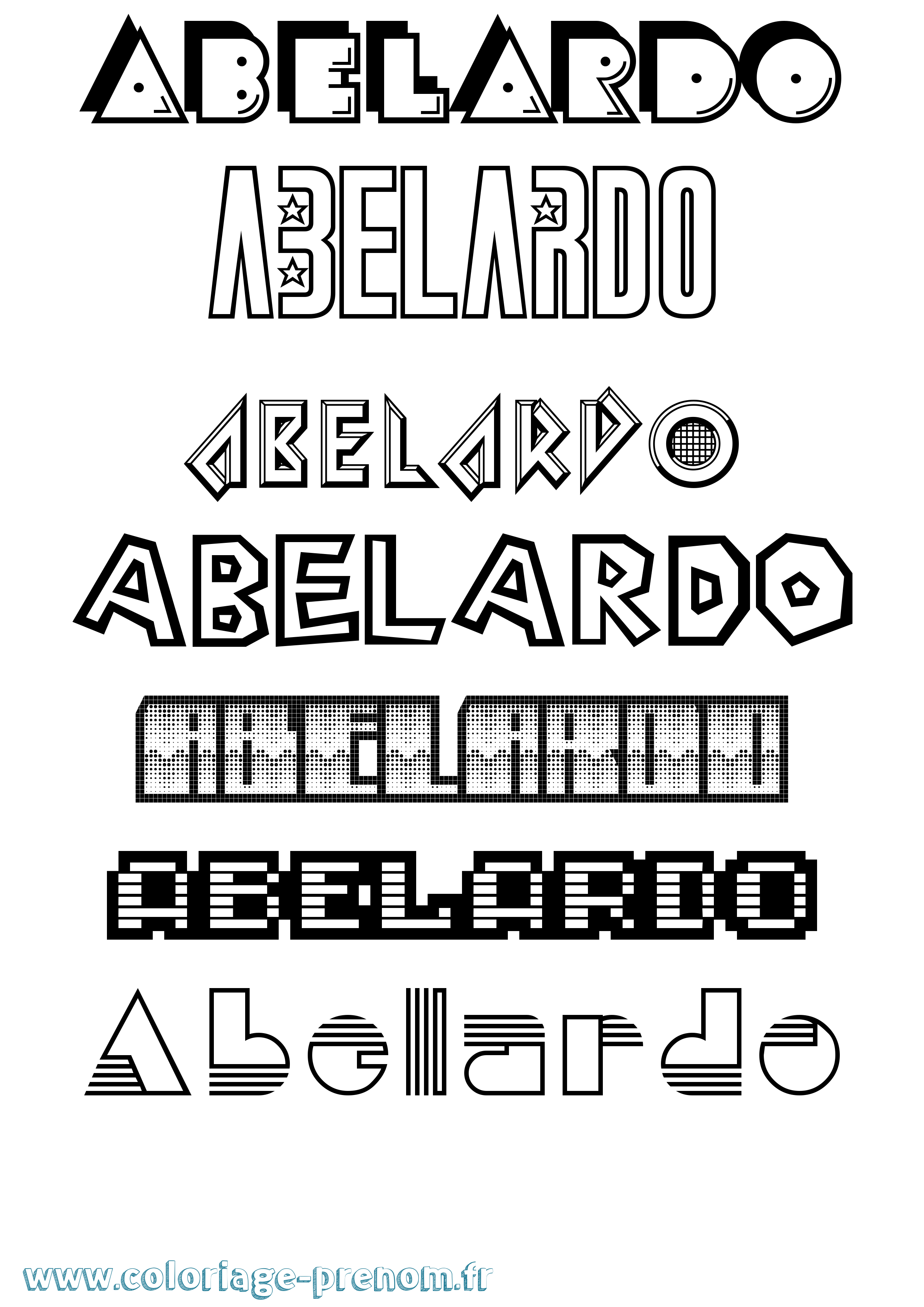 Coloriage Abelardo Jeux Vidéos Coloriage prénom Abelardo Jeux Vidéos