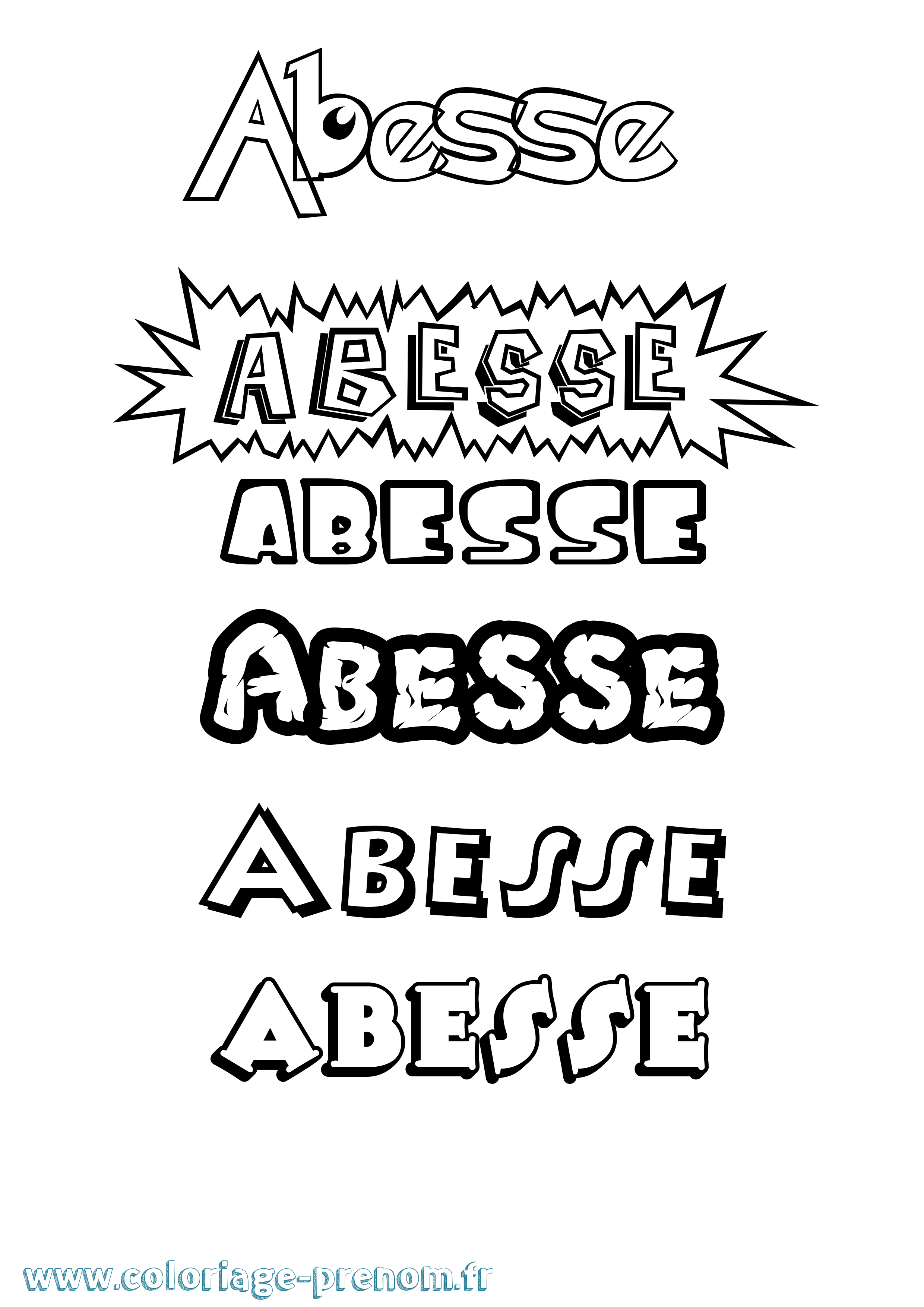 Coloriage Abesse Dessin Animé Coloriage prénom Abesse Dessin Animé