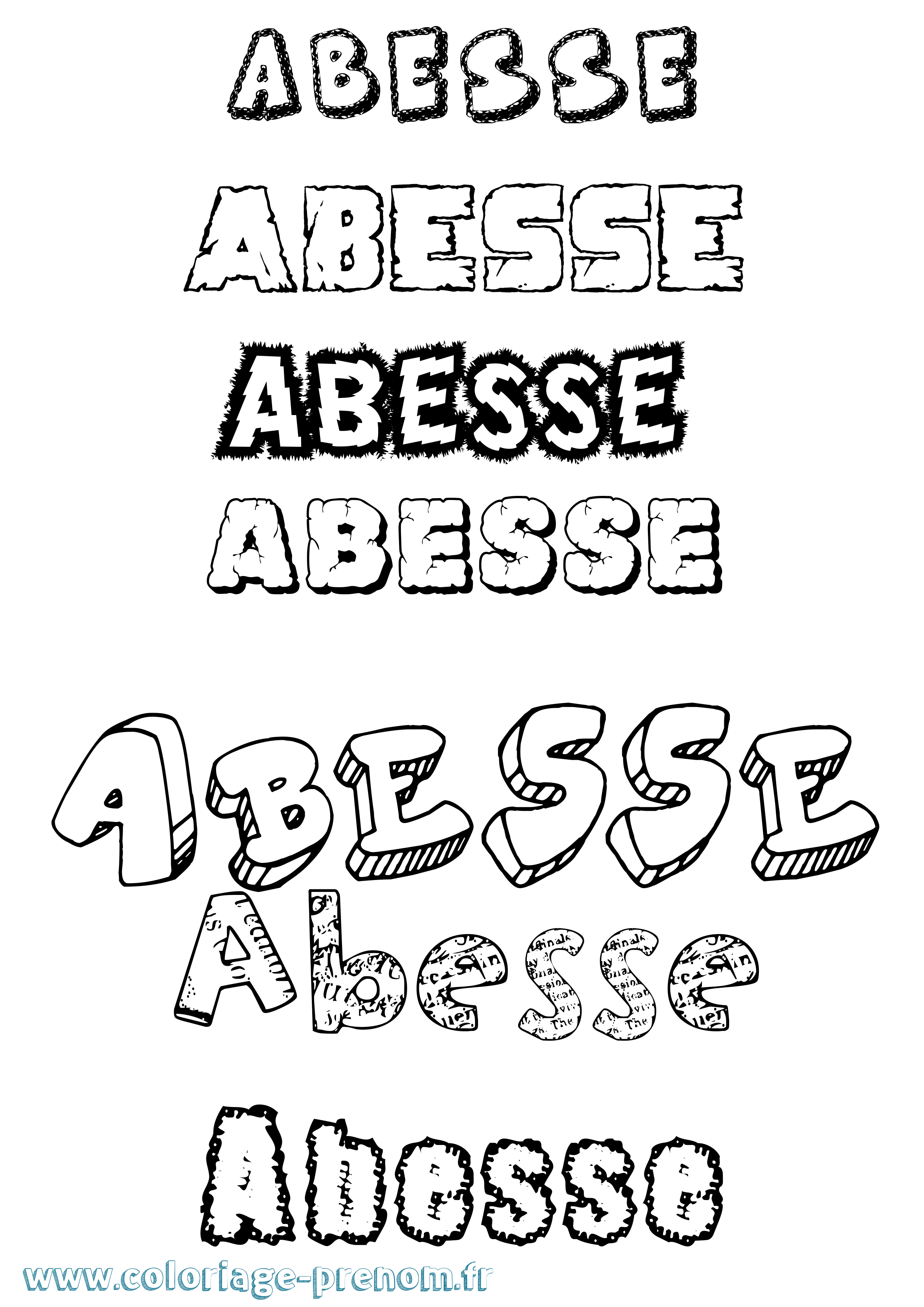 Coloriage Abesse Destructuré Coloriage prénom Abesse Destructuré