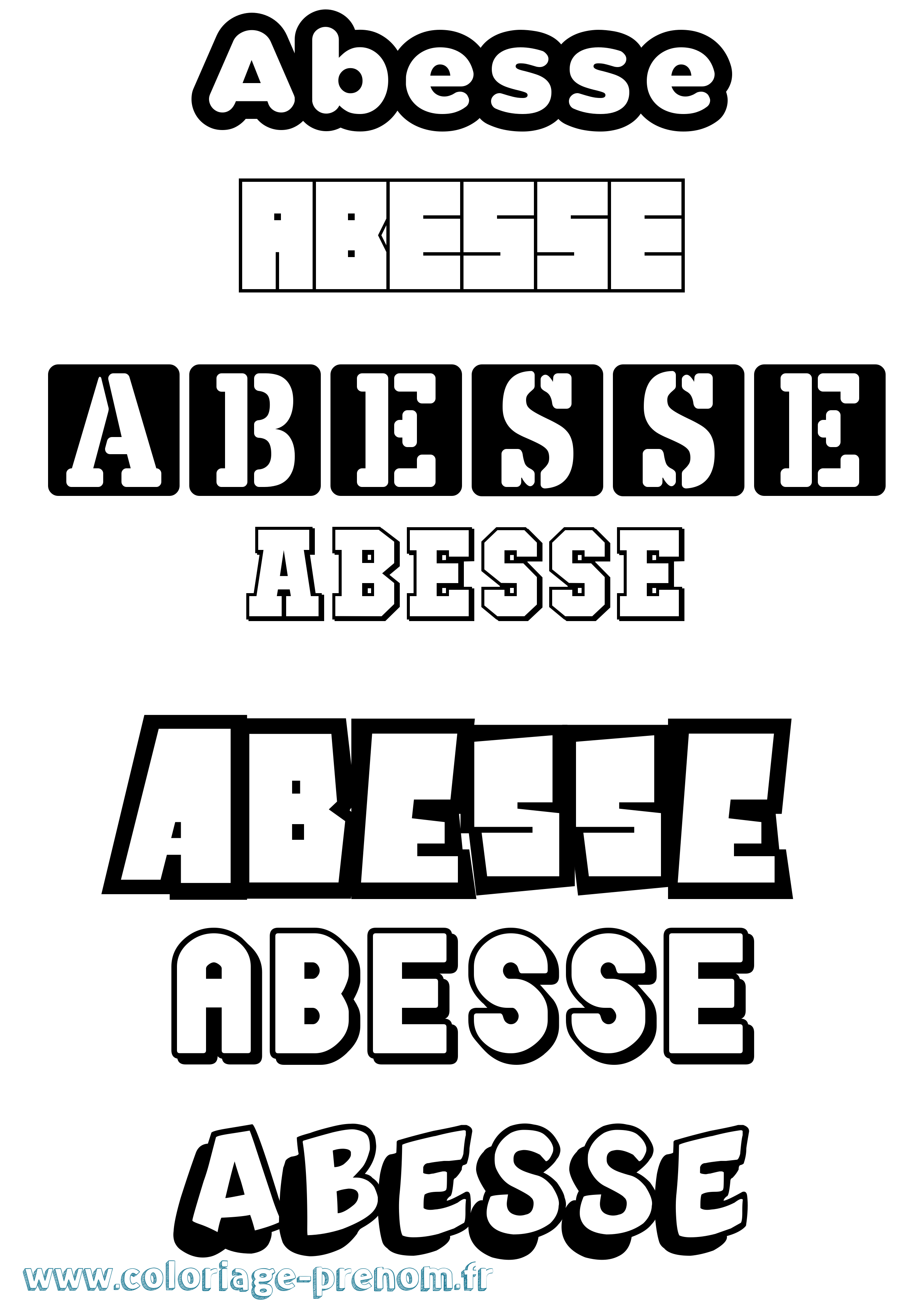 Coloriage Abesse Simple Coloriage prénom Abesse Simple